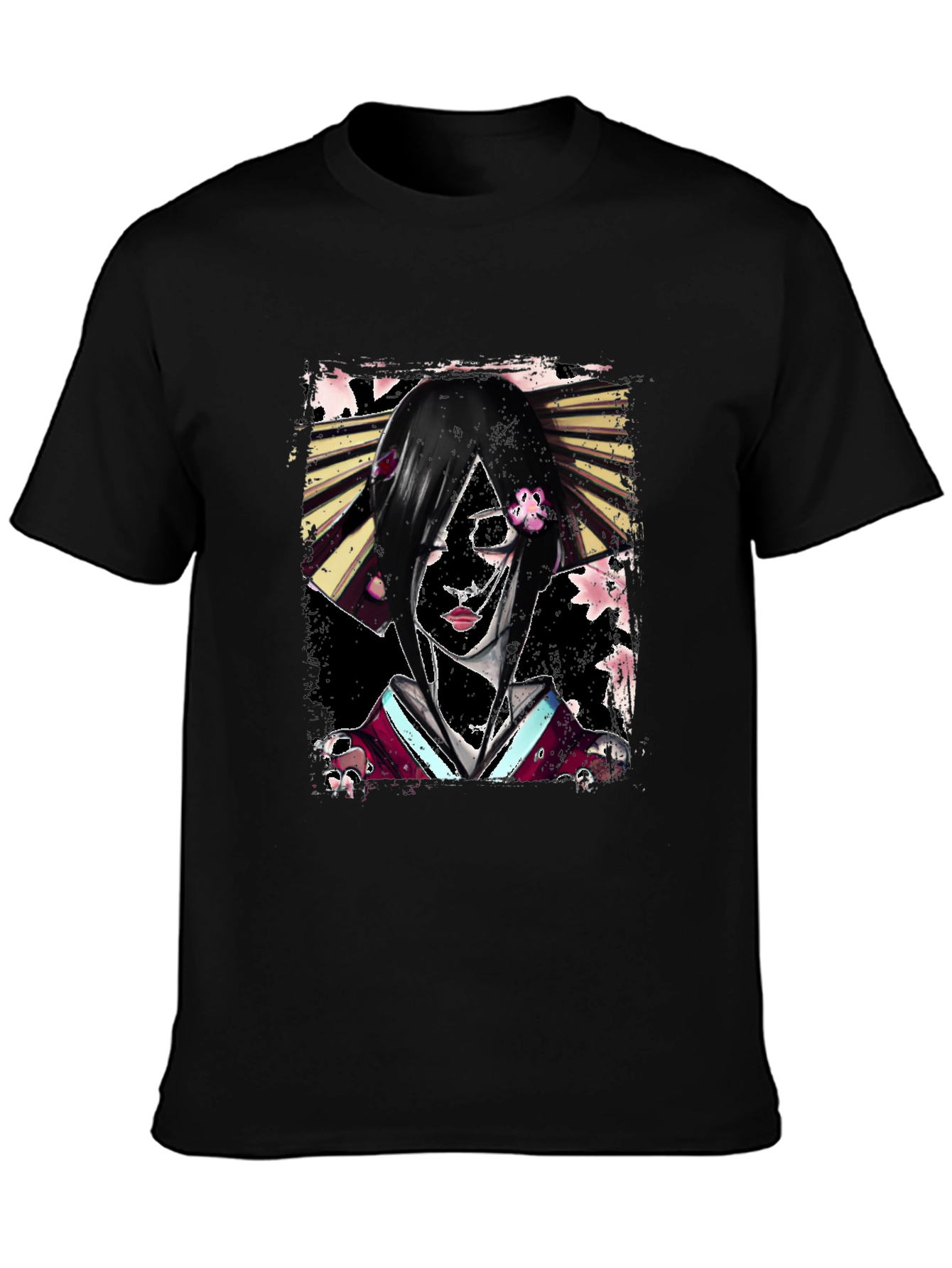 Black Geisha Graphic Black T-Shirt view 3