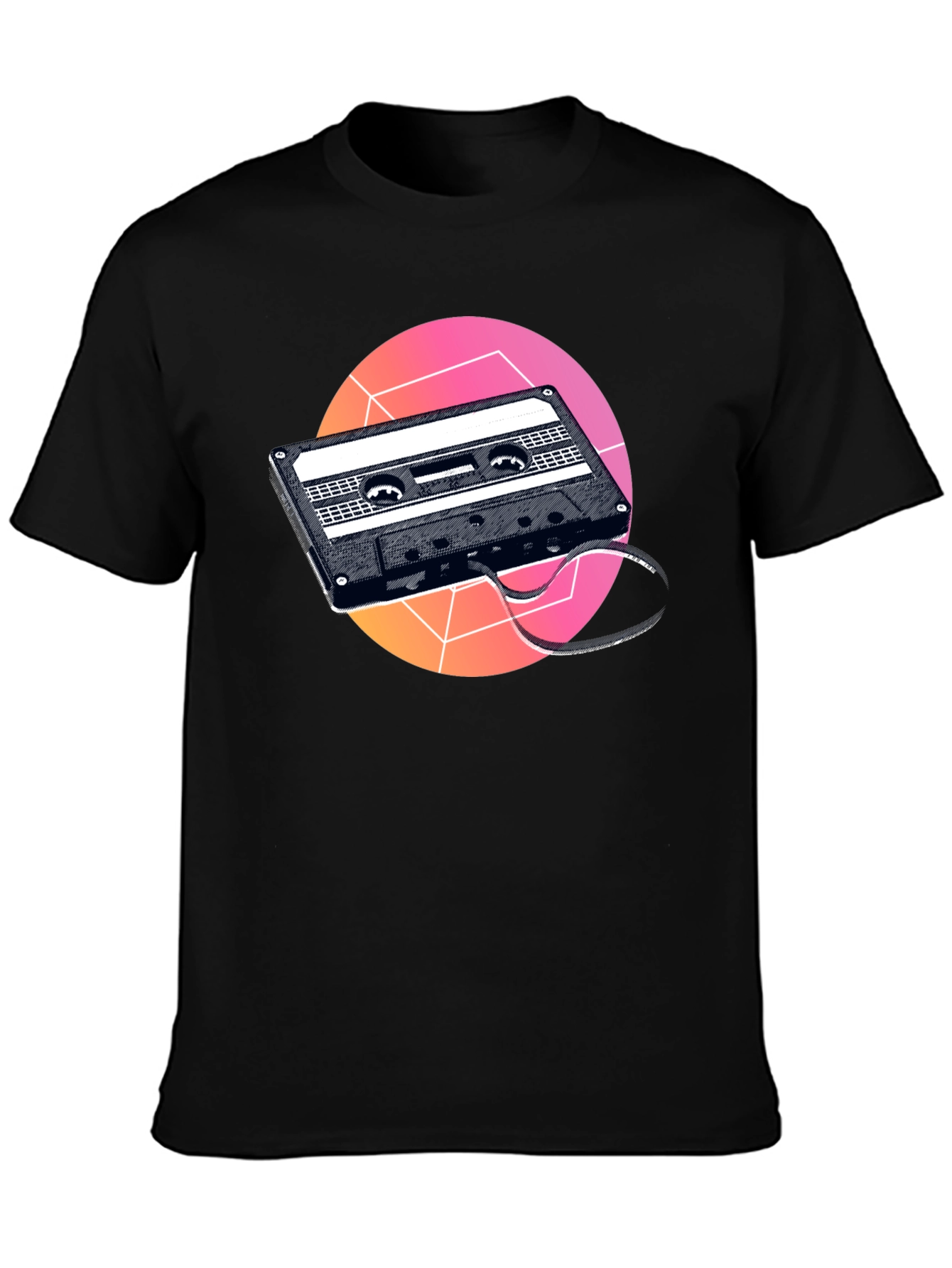 Black Retro Cassette Tape Graphic T-Shirt - Black view 3