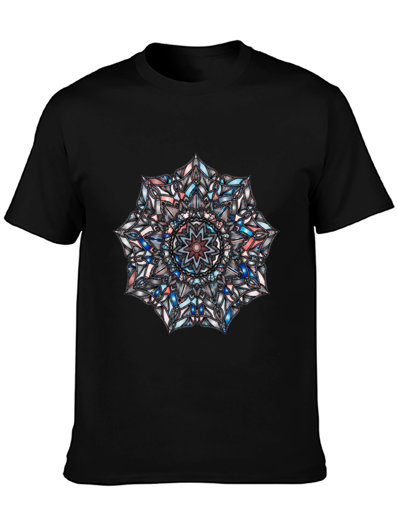Black Mandala Graphic Print Black T-Shirt view 3