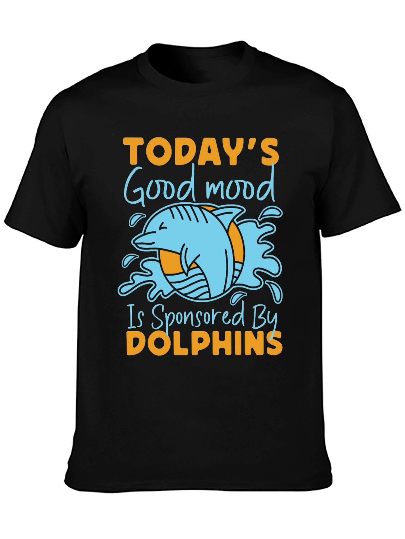 Black Dolphin Good Mood Graphic Tee - Unisex view 3