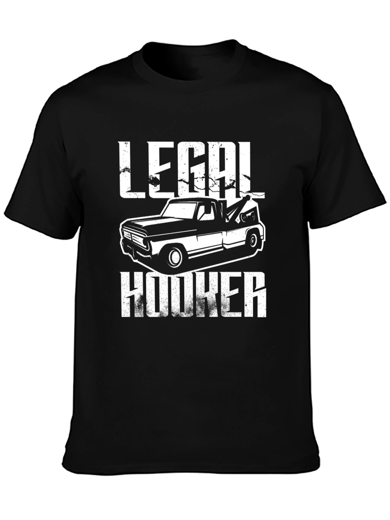 Black Legal Hooker Tow Truck T-Shirt view 3