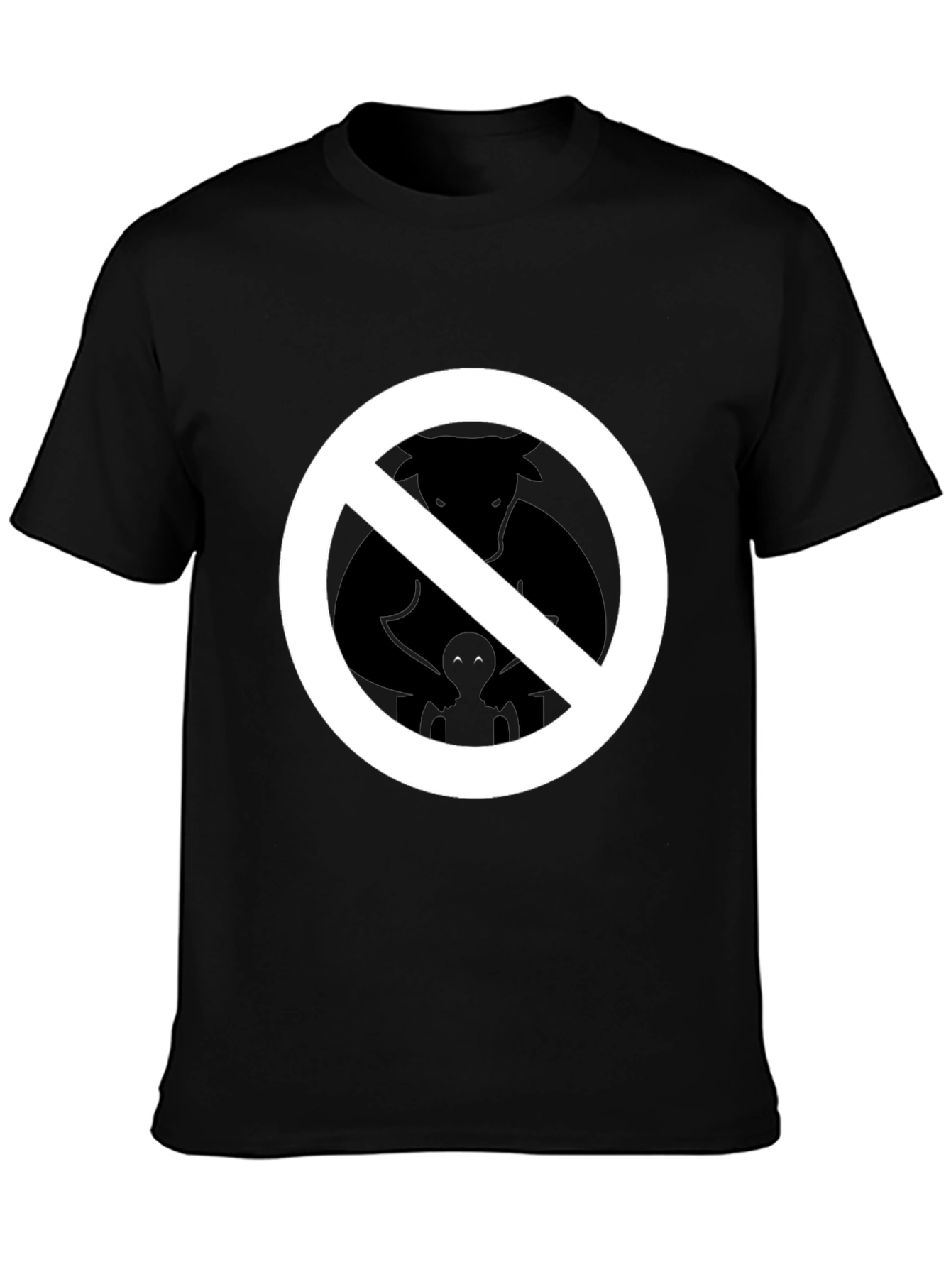 Black No Furries Black Graphic Tee view 3