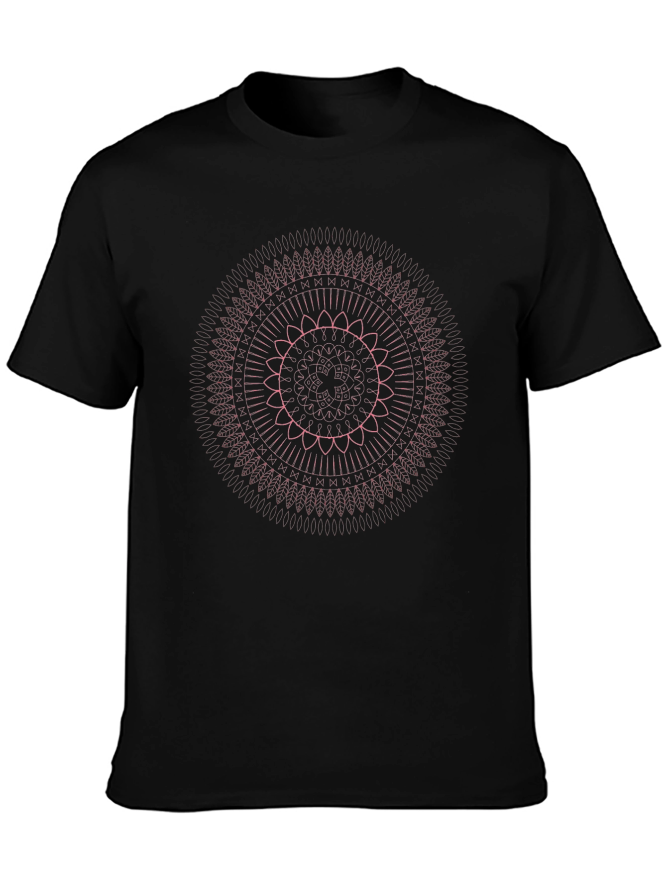 Black Geometric Mandala T-Shirt view 3