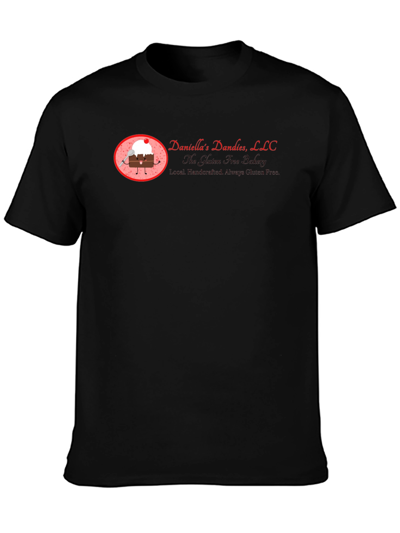 Black Daniella's Dandes LLC T-Shirt, Gluten-Free Bakery view 3