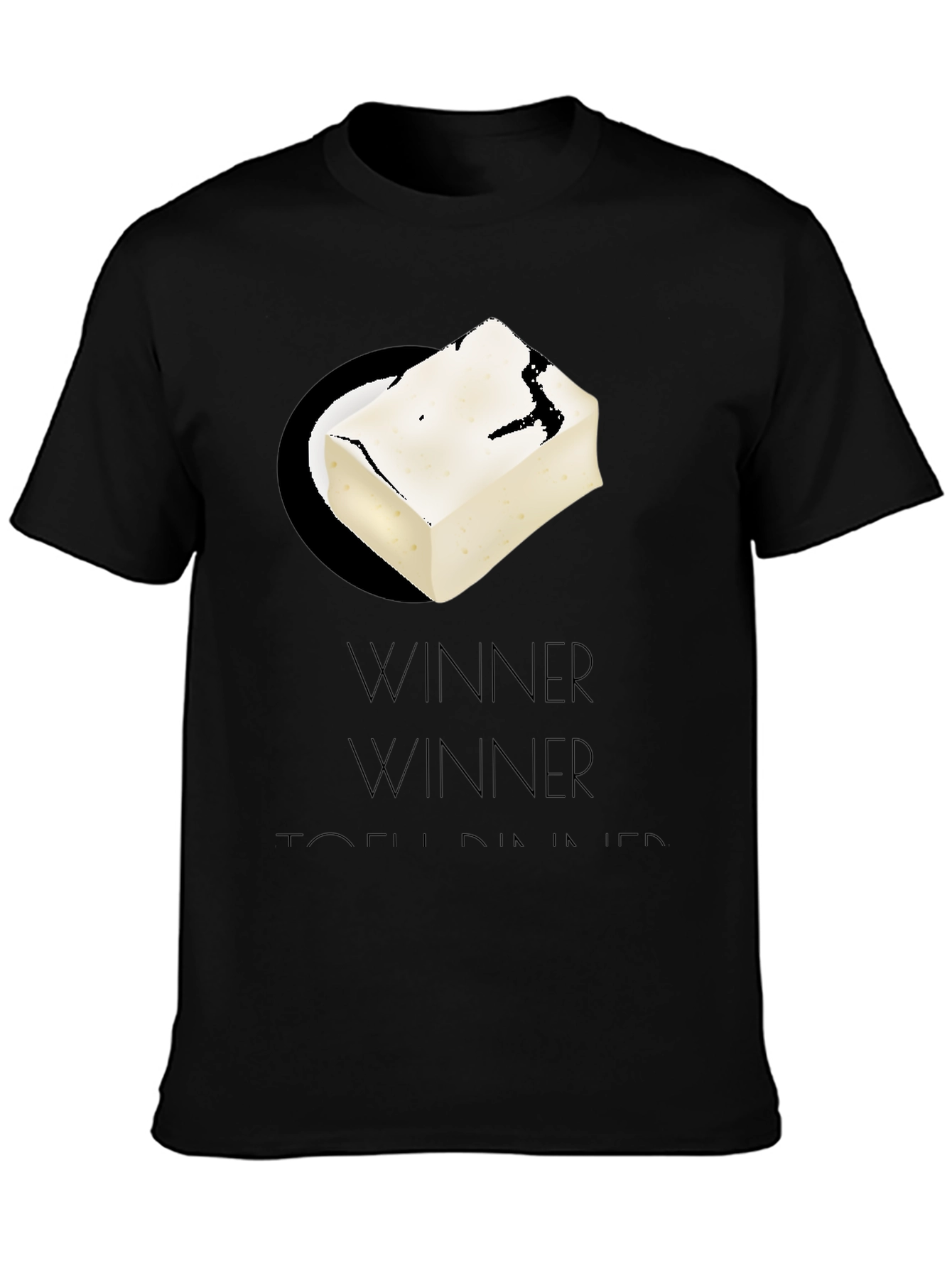 Black Winner Tofu Dinner Graphic Tee view 3