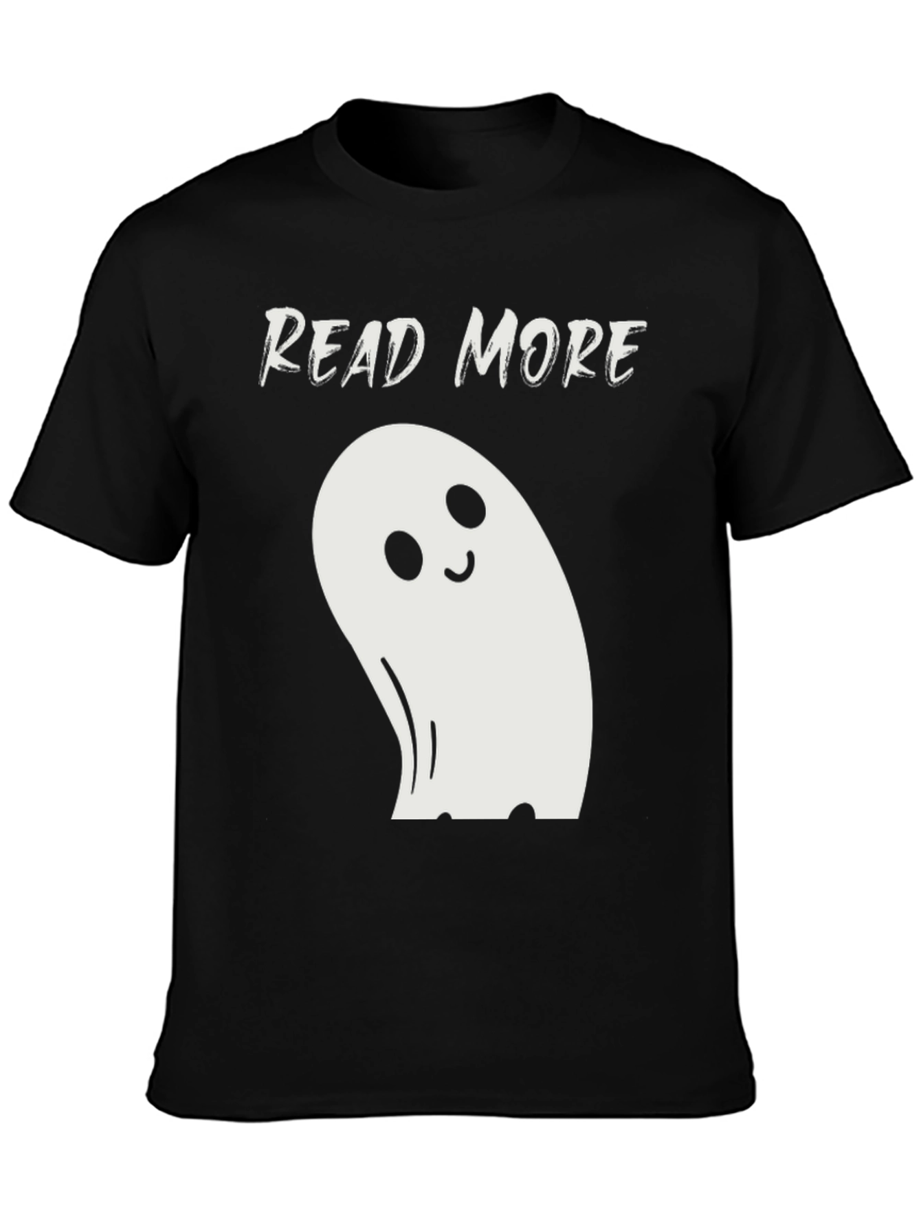 Black Read More Ghost T-Shirt - Black Cotton Blend view 3