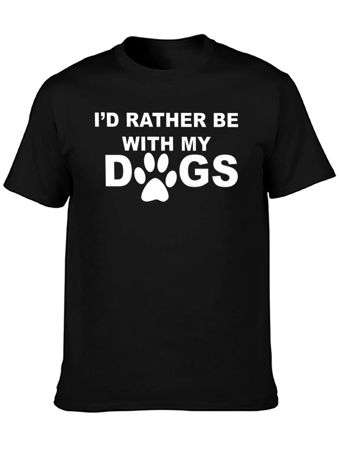 Black Dog Lover T-Shirt - I'd Rather Be With My Dogs view 3