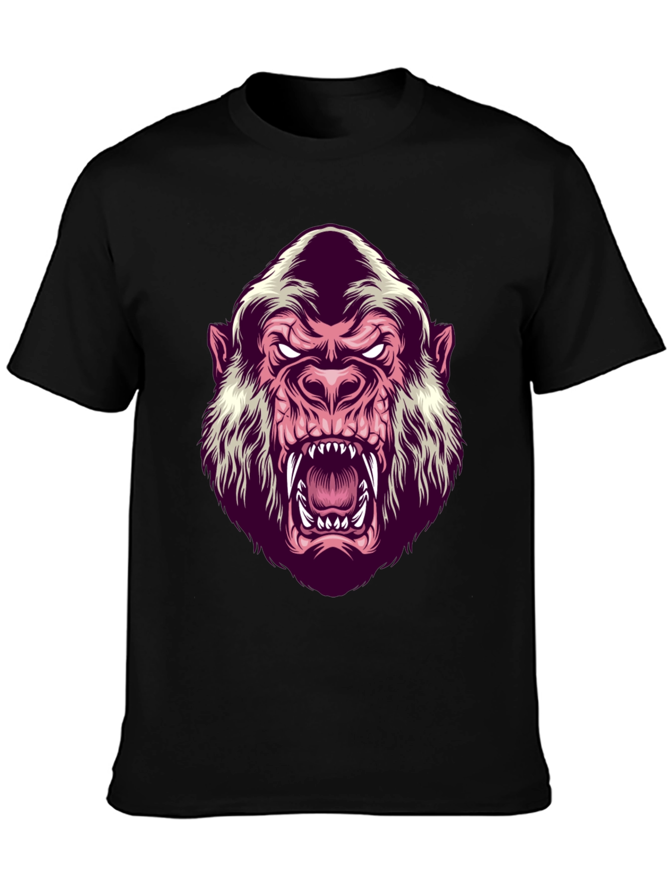 Black Men's Black Gorilla Graphic T-Shirt view 3