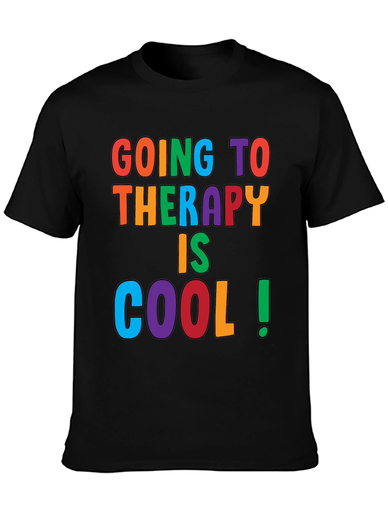 Black Therapy Is Cool Graphic Tee - Comfort Fit view 3