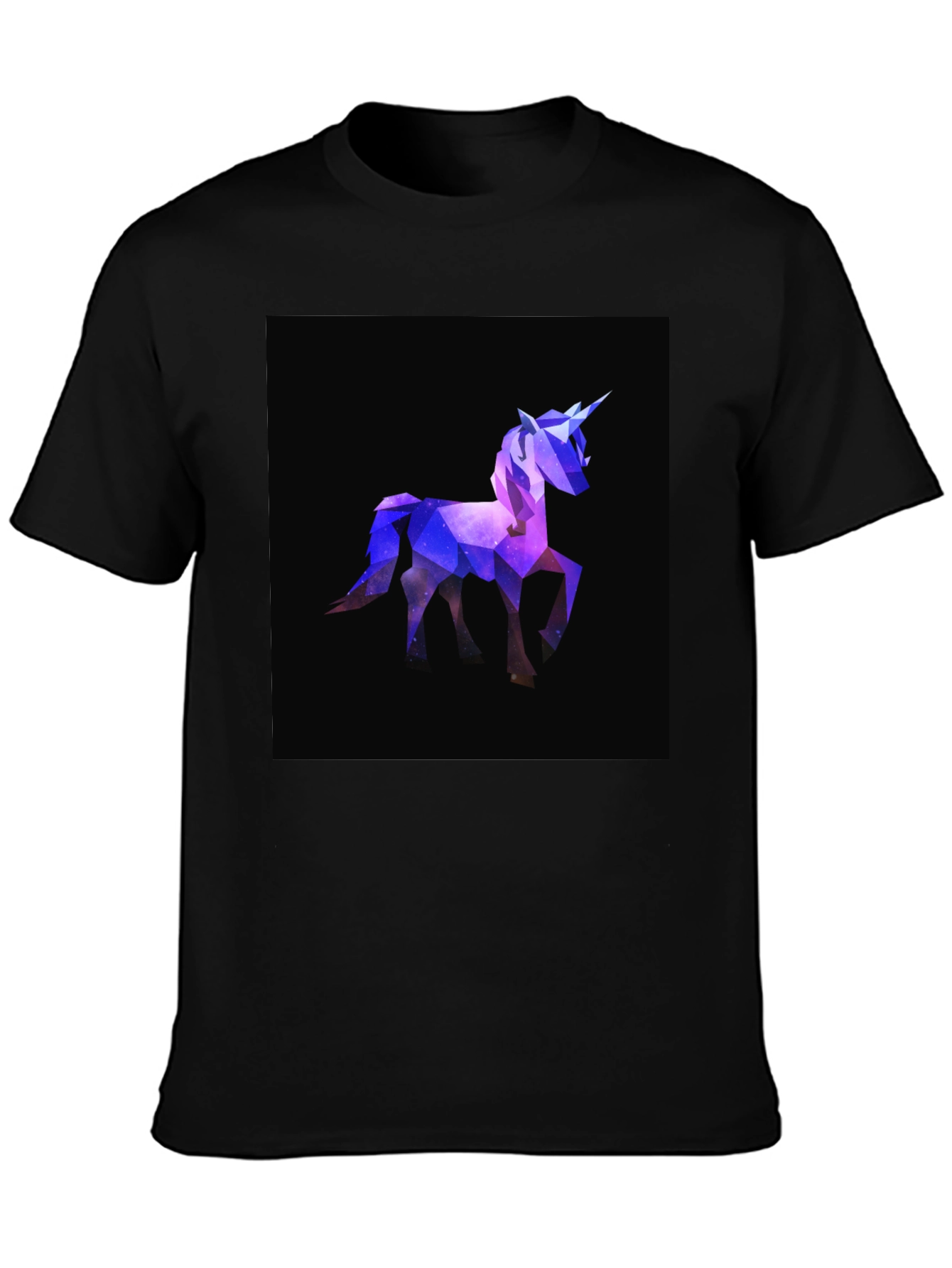 Black Geometric Unicorn T-Shirt - Stylish Graphic Tee view 3