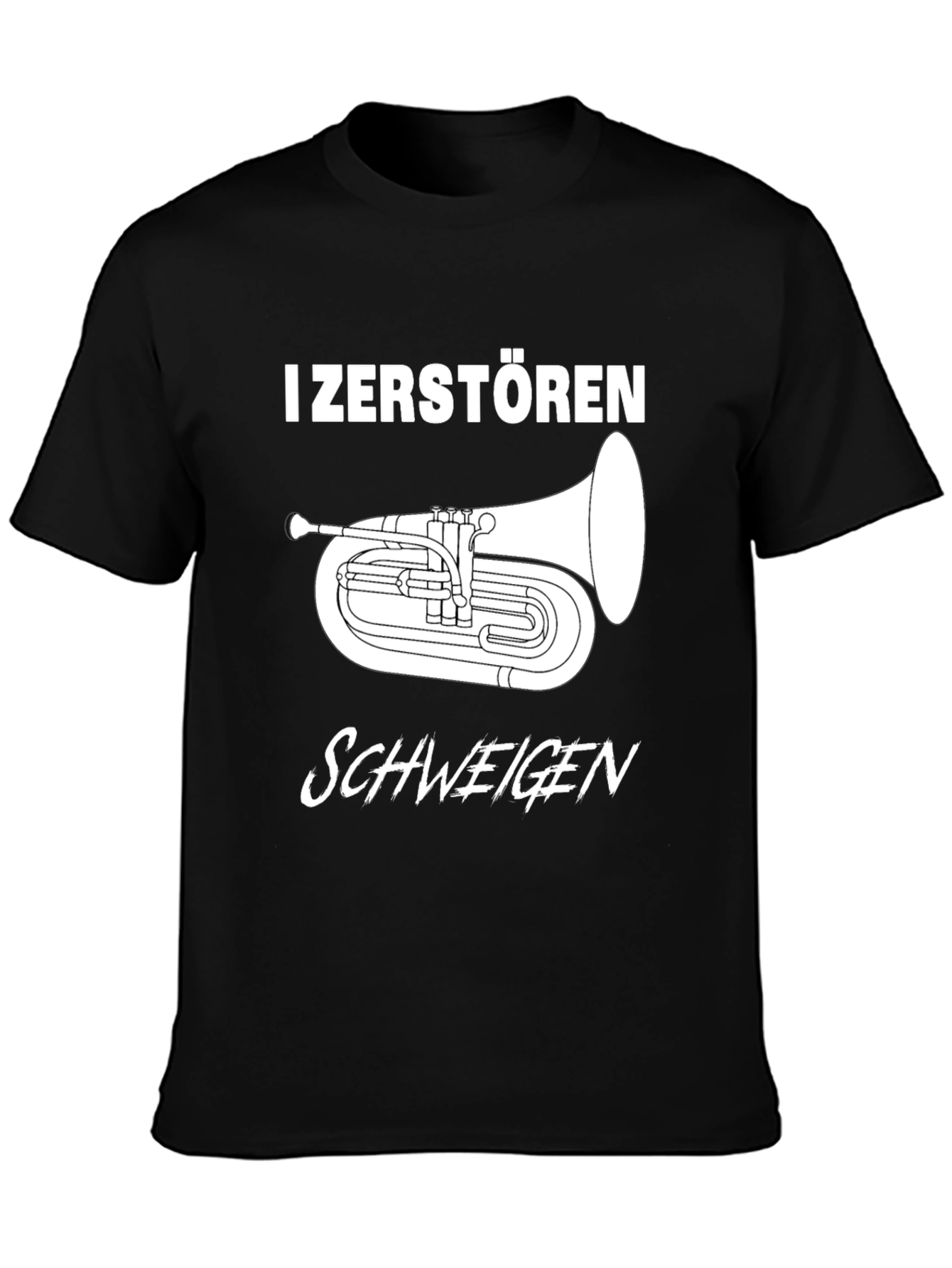 Black I Zerstören Schweigen Tuba Black T-Shirt view 3