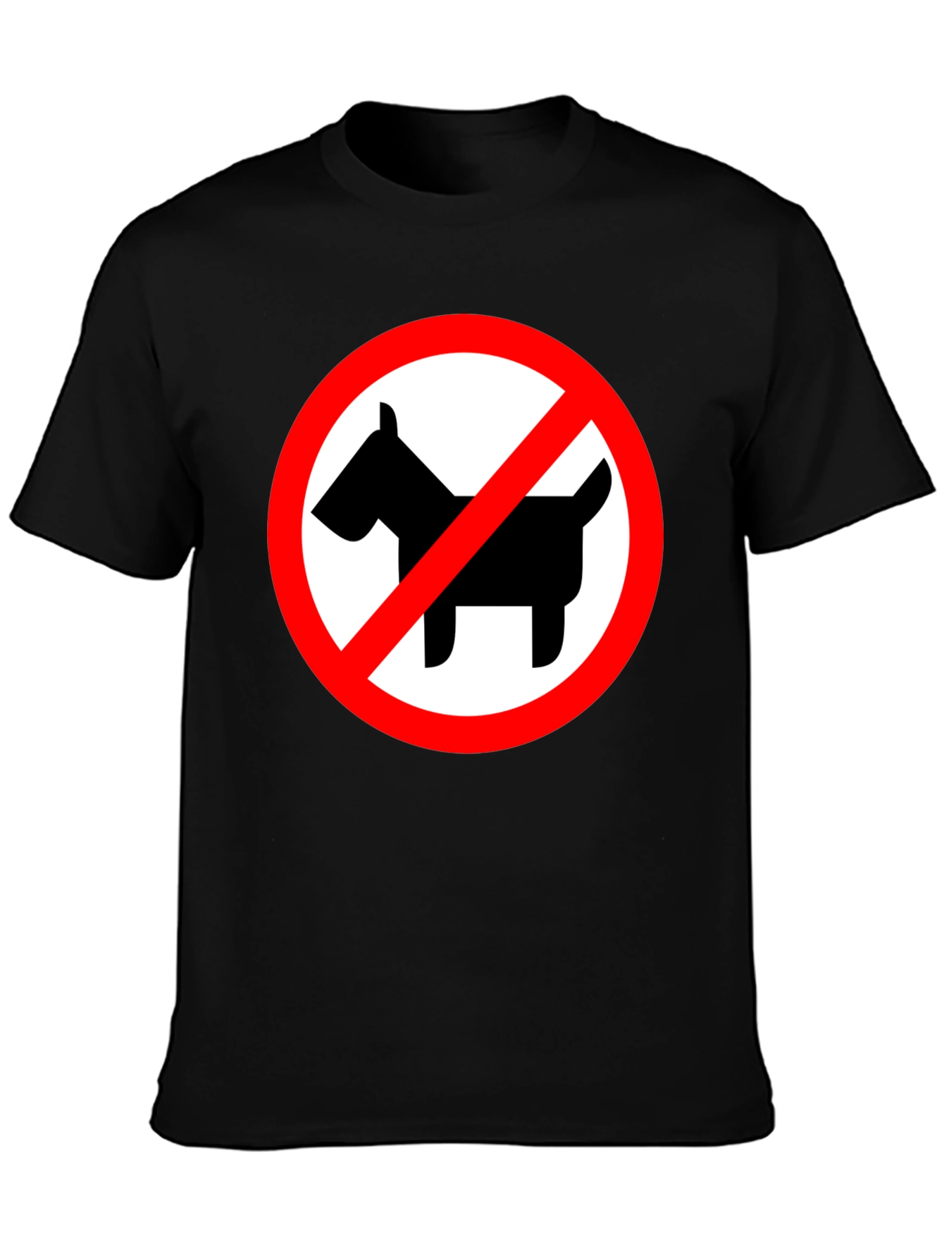 Black No Dogs Allowed Black Crew Neck T-Shirt view 3