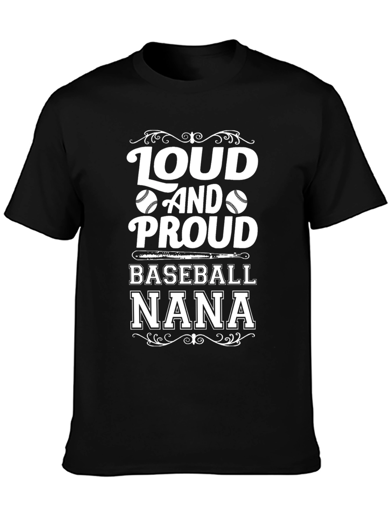 Black Loud and Proud Baseball Nana T-Shirt view 3