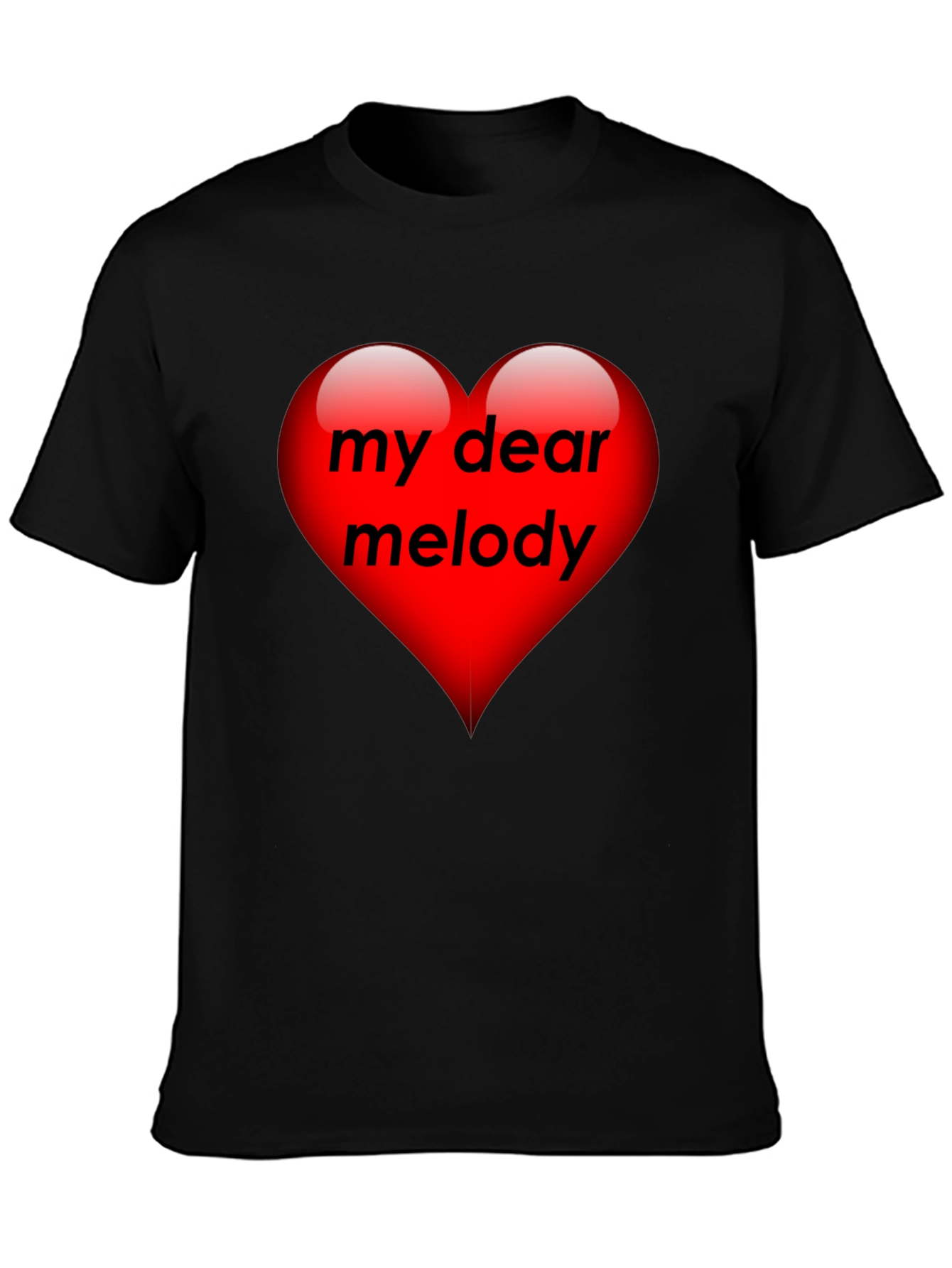 Black My Dear Melody Heart Graphic T-Shirt view 3
