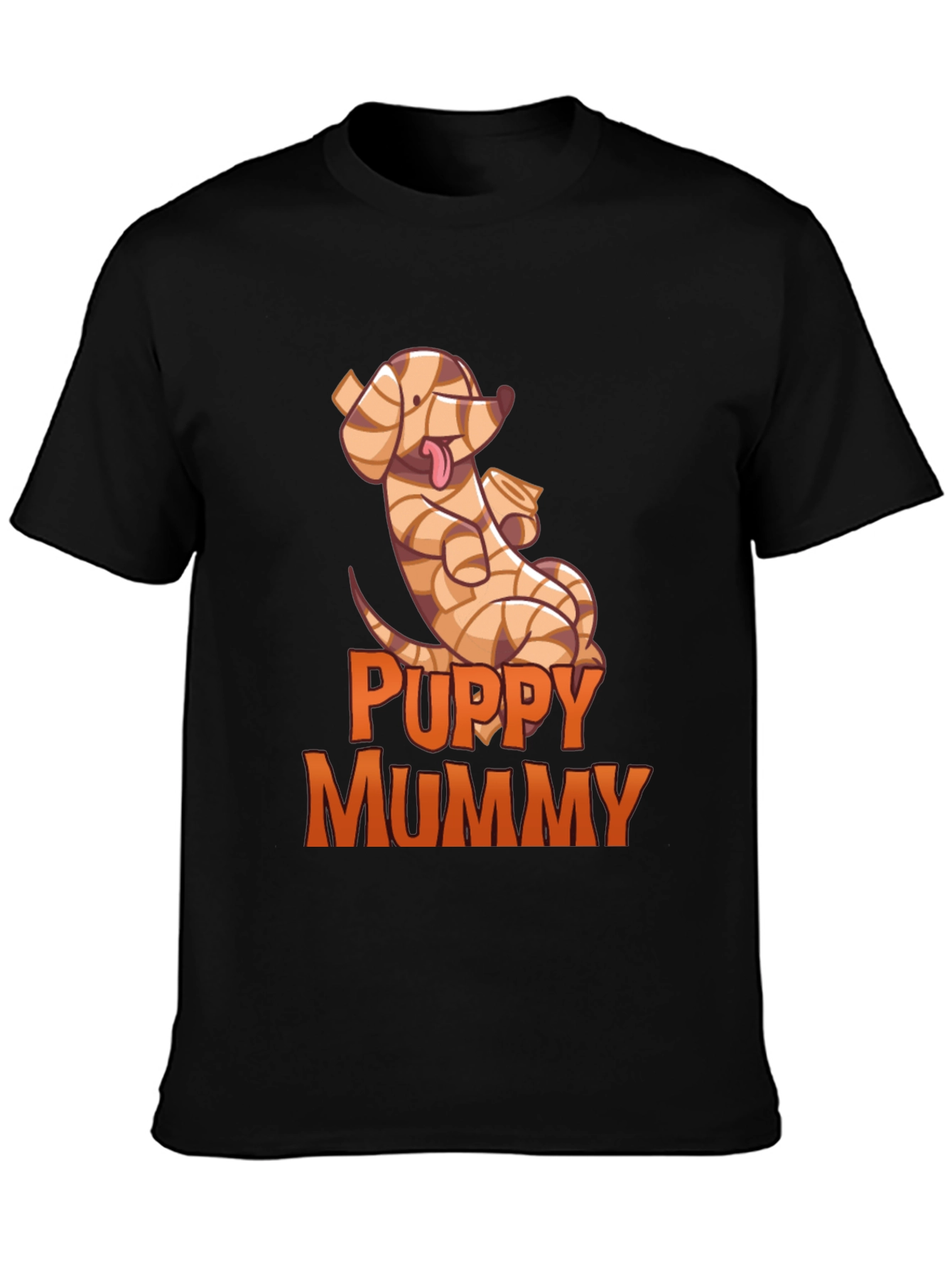 Black Puppy Mummy T-Shirt - Funny Halloween Dog Tee view 3