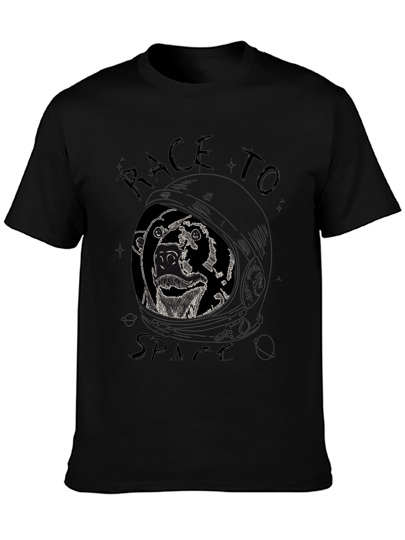 Black Race to Space Graphic Tee - Black T-Shirt view 3