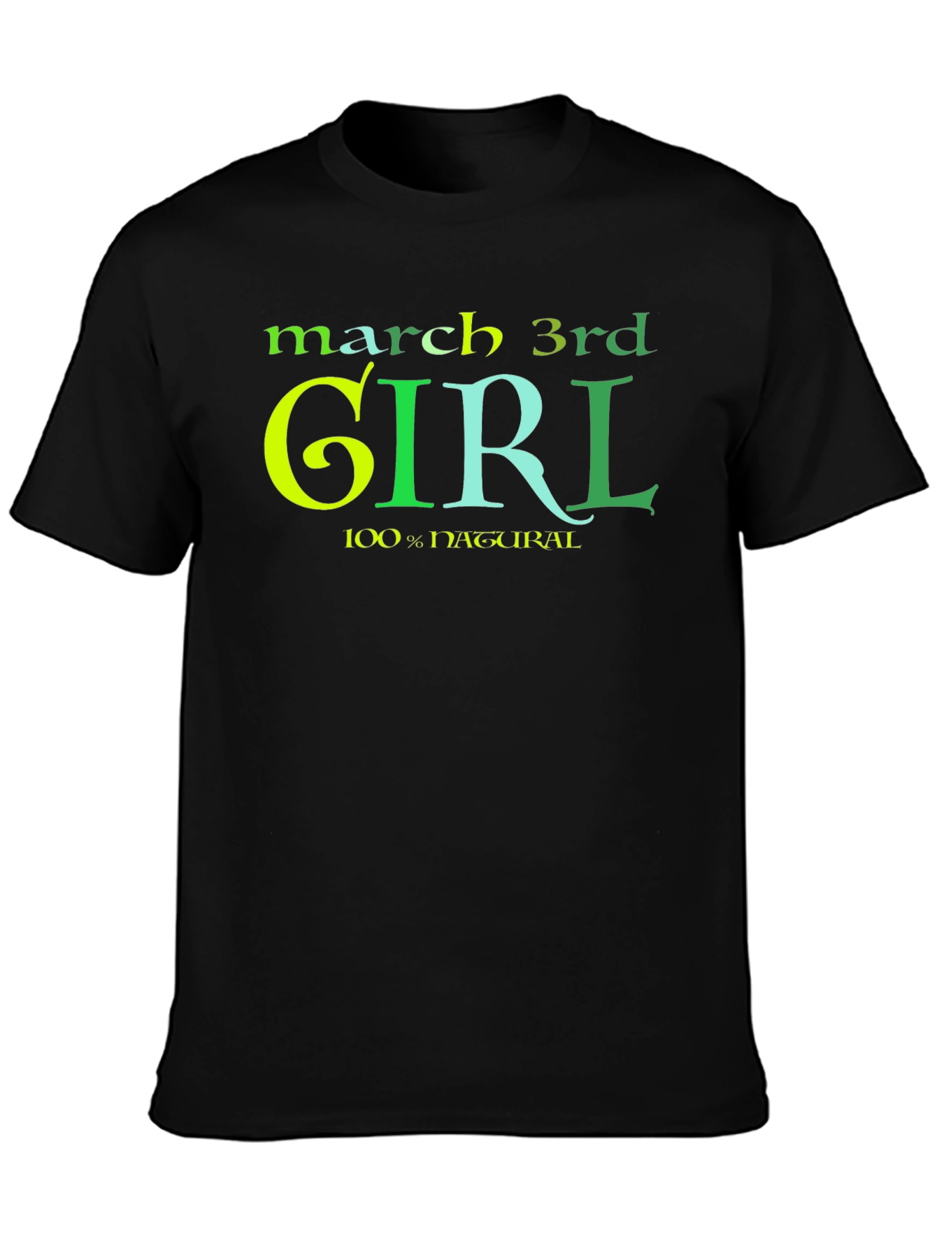 Black March 3rd Girl T-Shirt - 100% Natural view 3