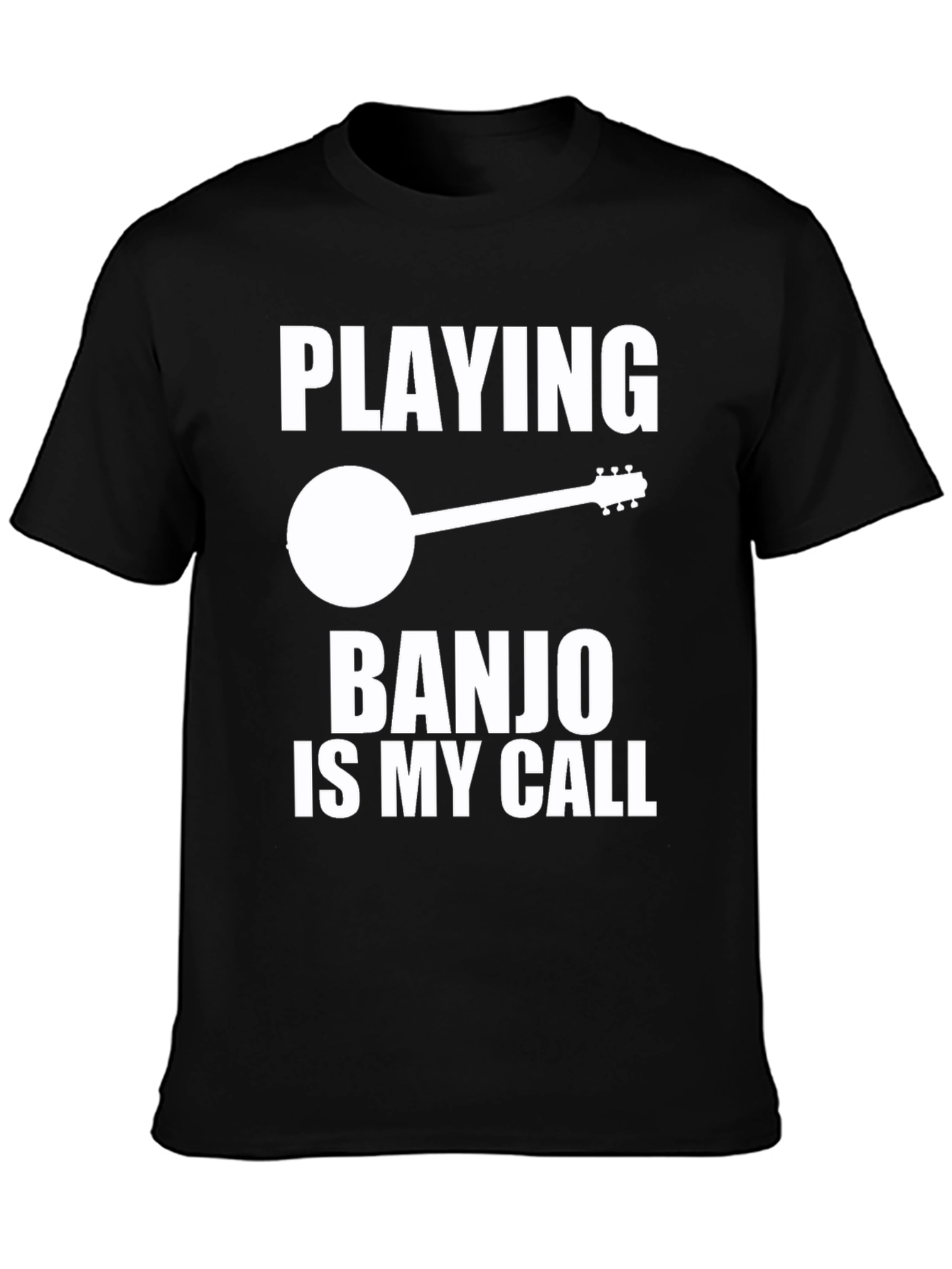 Black Banjo Player Graphic Tee - Music Lover Gift view 3