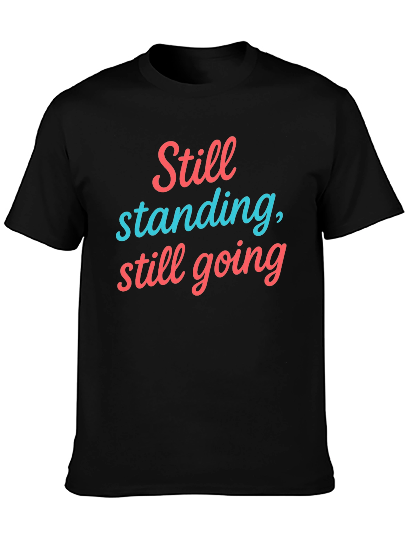 Black Still Standing T-Shirt - Comfort Fit Cotton Tee view 3