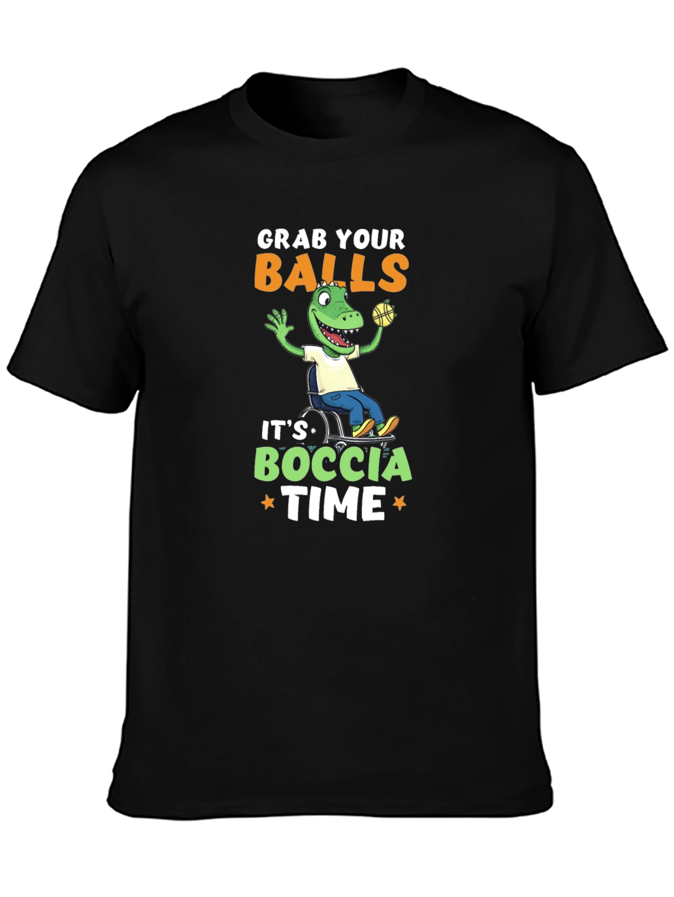 Black Grab Your Balls Boccia Time T-Shirt view 3