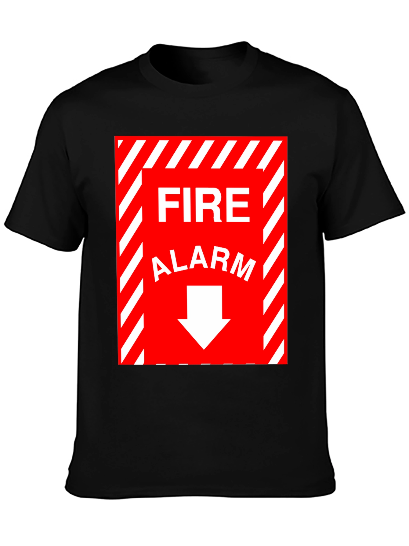 Black Fire Alarm Graphic Tee - Novelty T-Shirt view 3