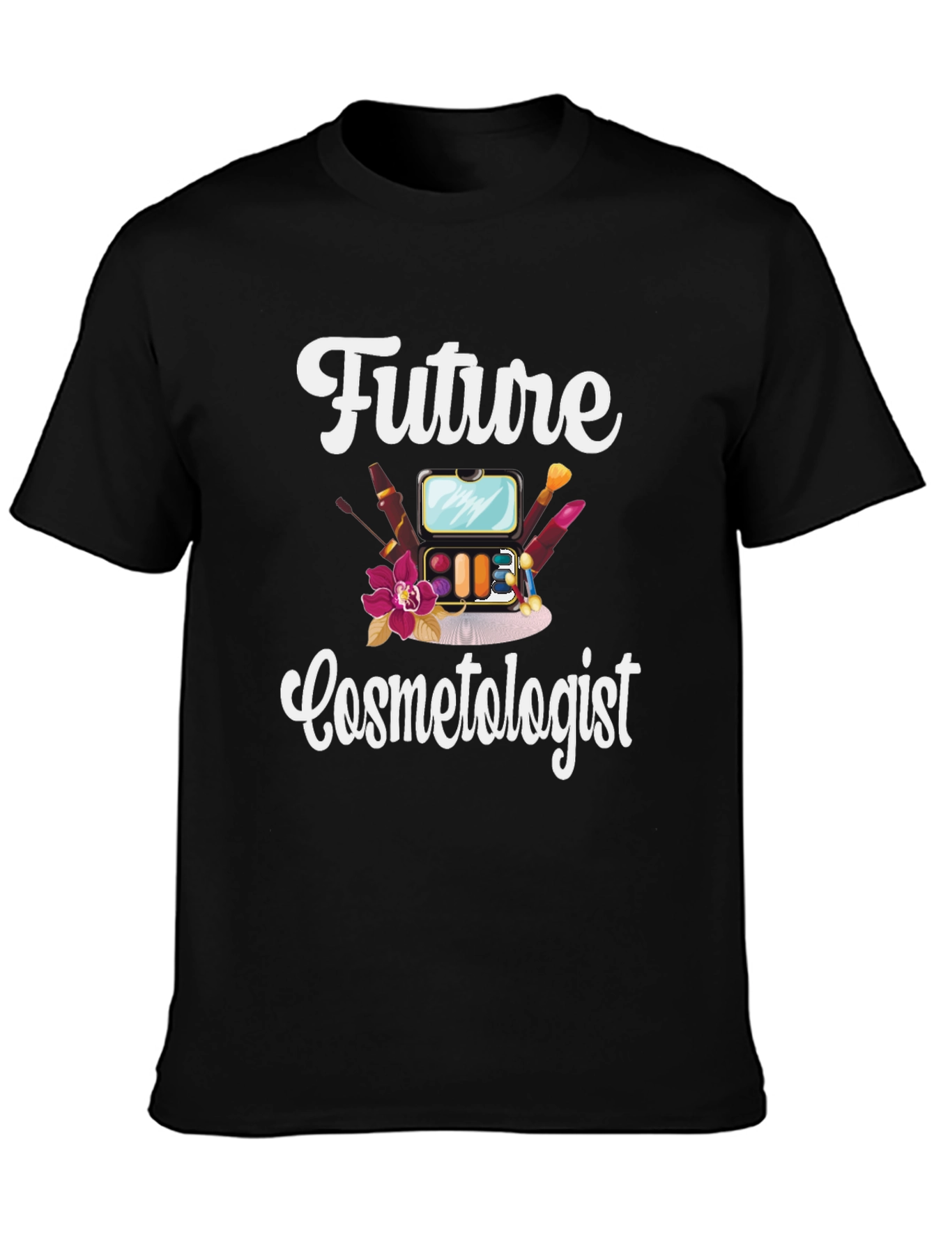 Black Future Cosmetologist T-Shirt | Makeup Artist Gift view 3