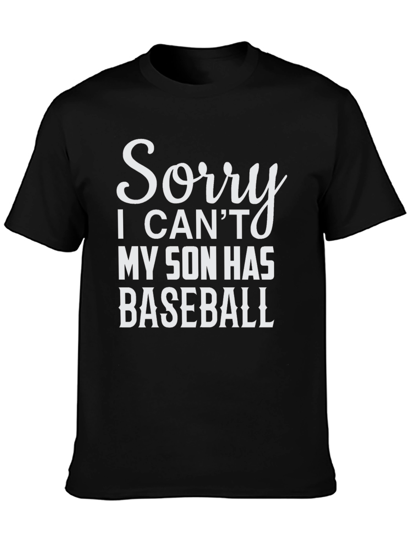 Black Funny Baseball Dad T-Shirt - Son's Baseball Game Tee view 3