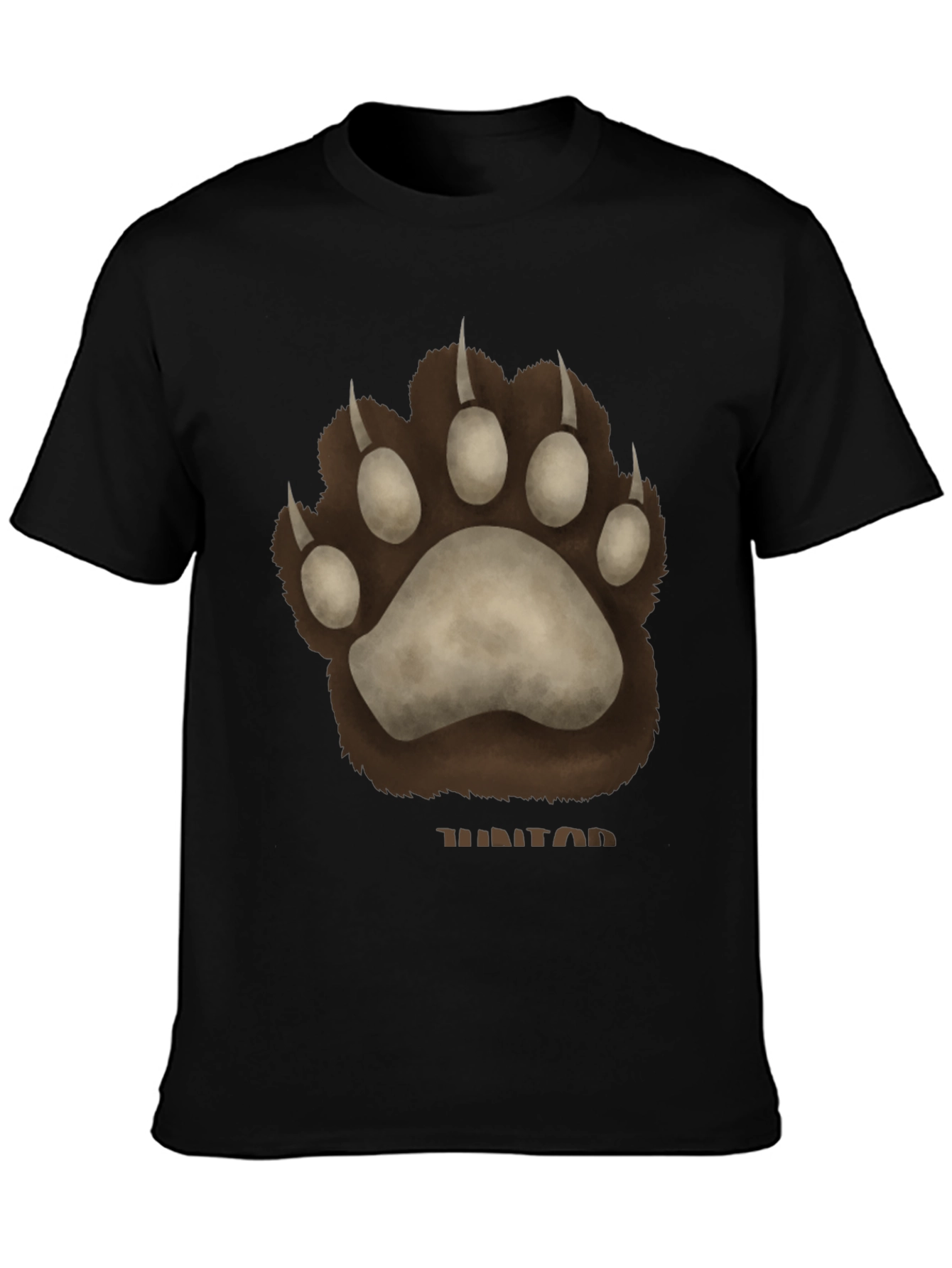 Black Bear Paw Print Graphic T-Shirt - Casual Wear view 3
