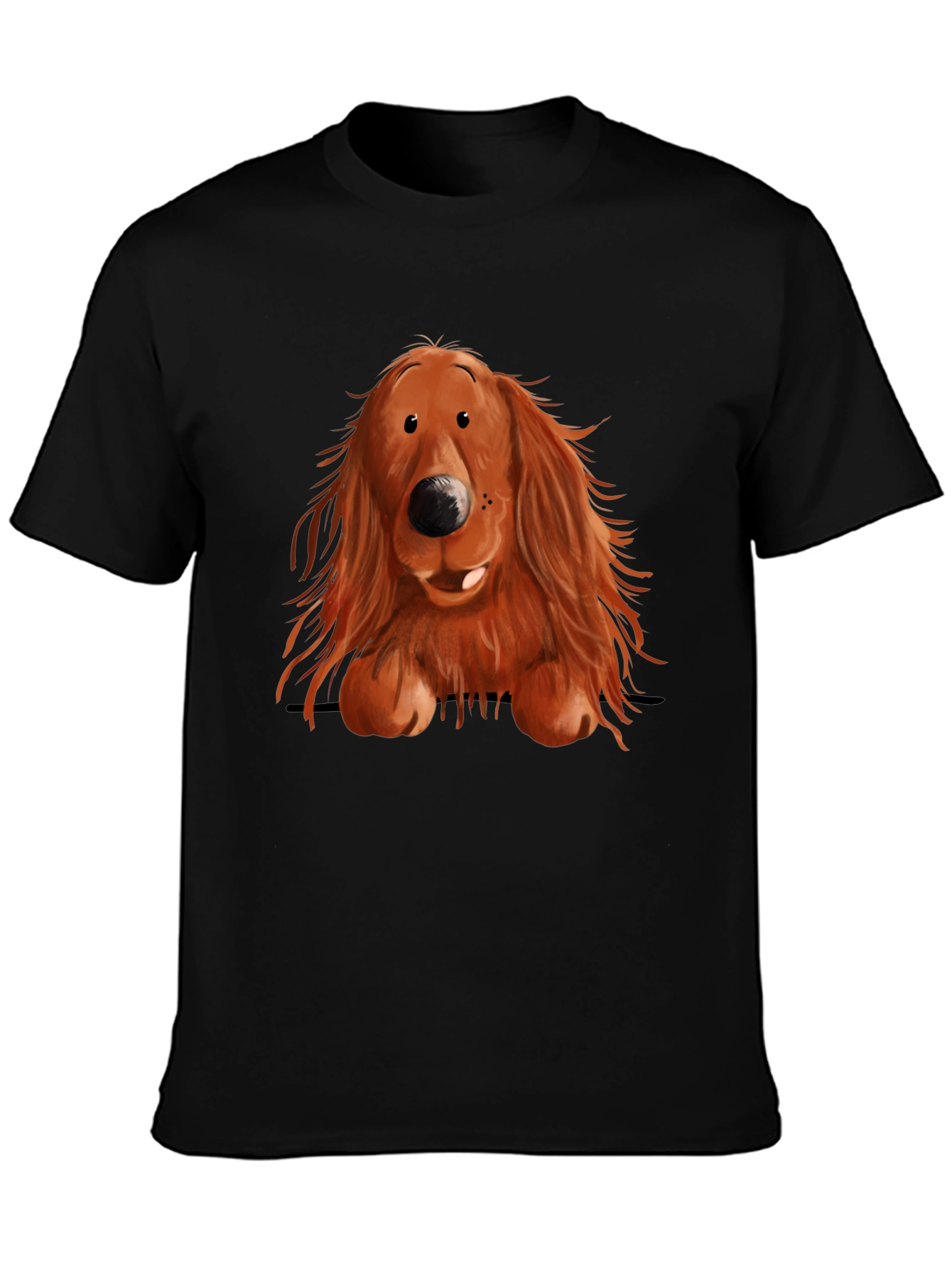 Black Cute Dog Graphic Print T-Shirt view 3
