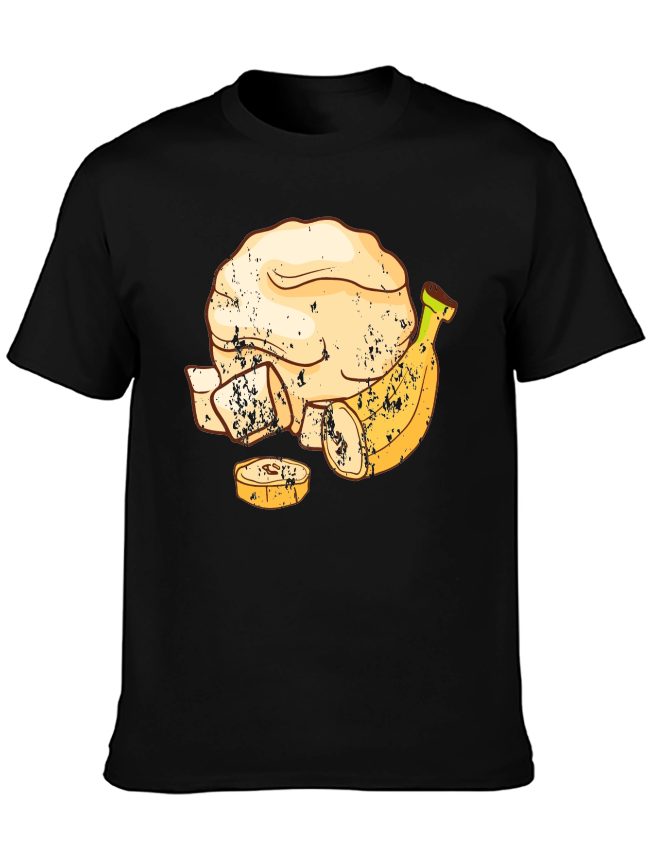 Black Banana Bread Graphic Tee - Novelty Food Shirt view 3