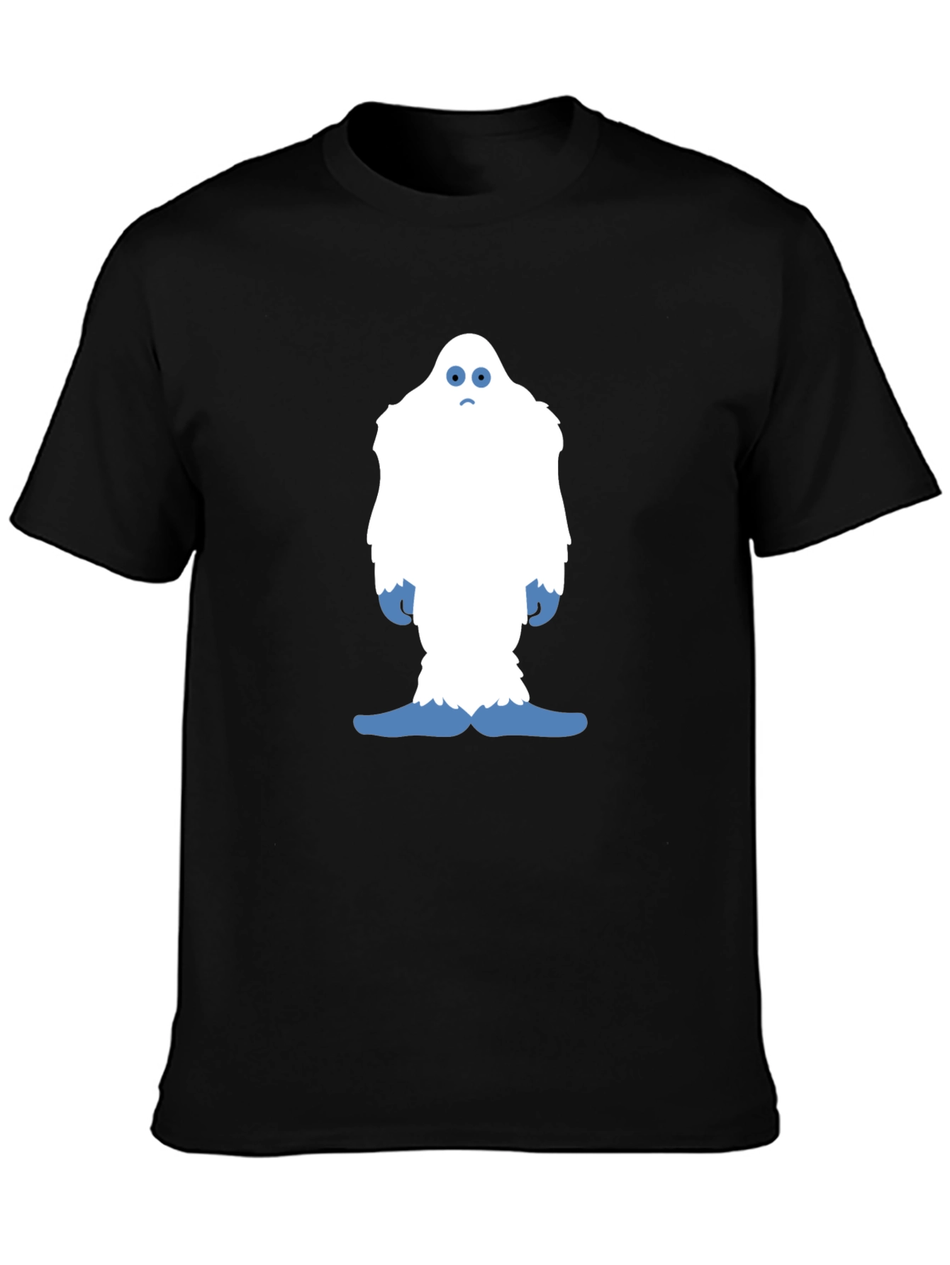 Black Funny Yeti Graphic Tee - Black Cotton T-Shirt view 3
