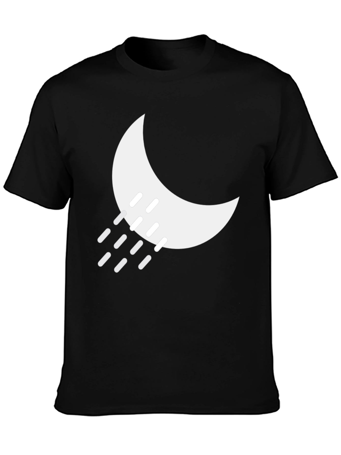 Black Night Rain Graphic Tee - Black Cotton Blend view 3