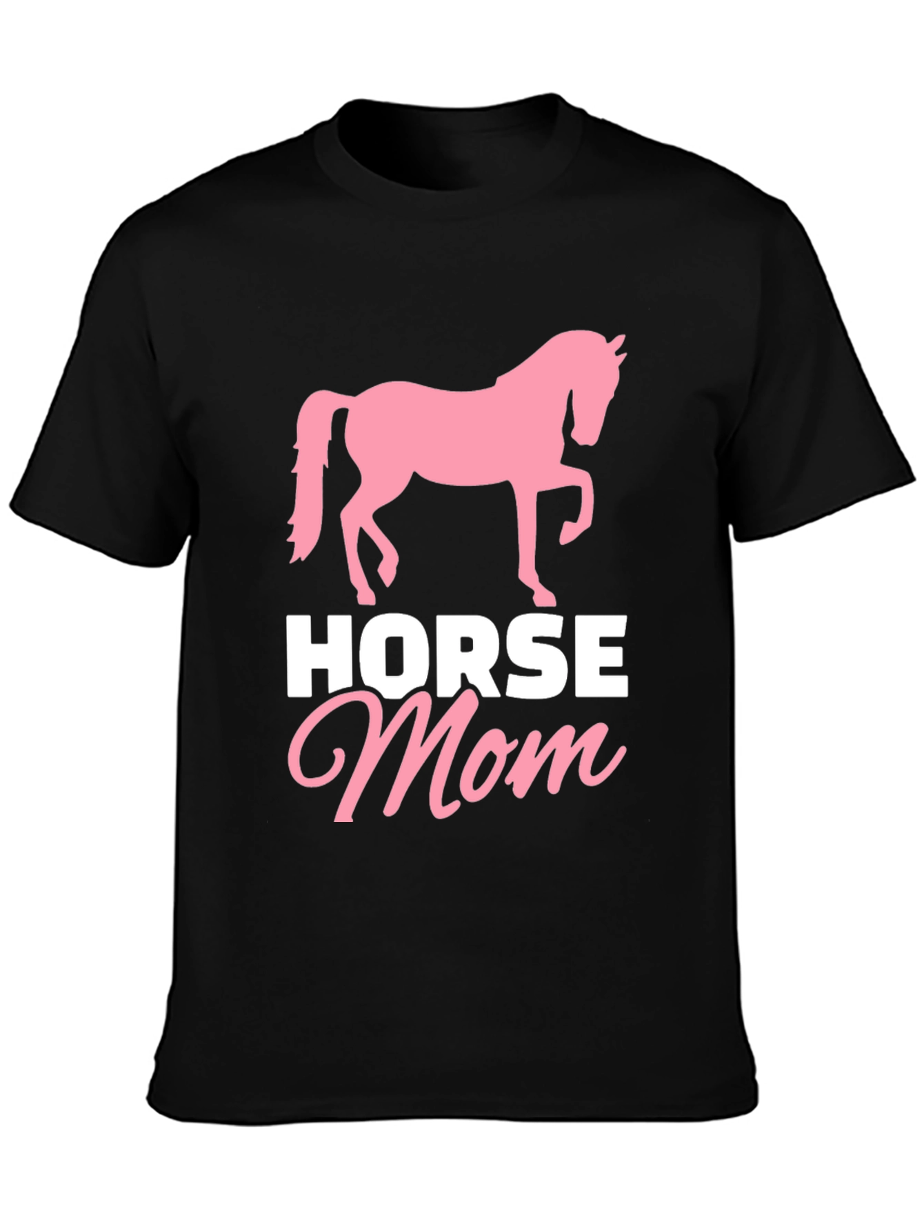 Black Horse Mom T-Shirt - Equestrian Gift view 3