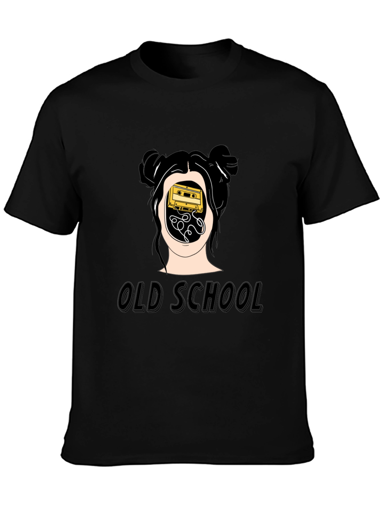 Black Old School Cassette Tape Graphic Tee view 3