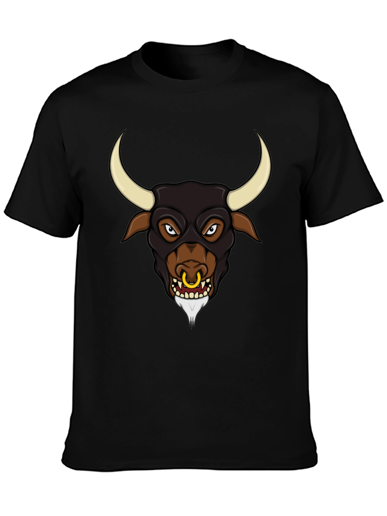 Black Black Graphic Tee - Angry Bull Design view 3