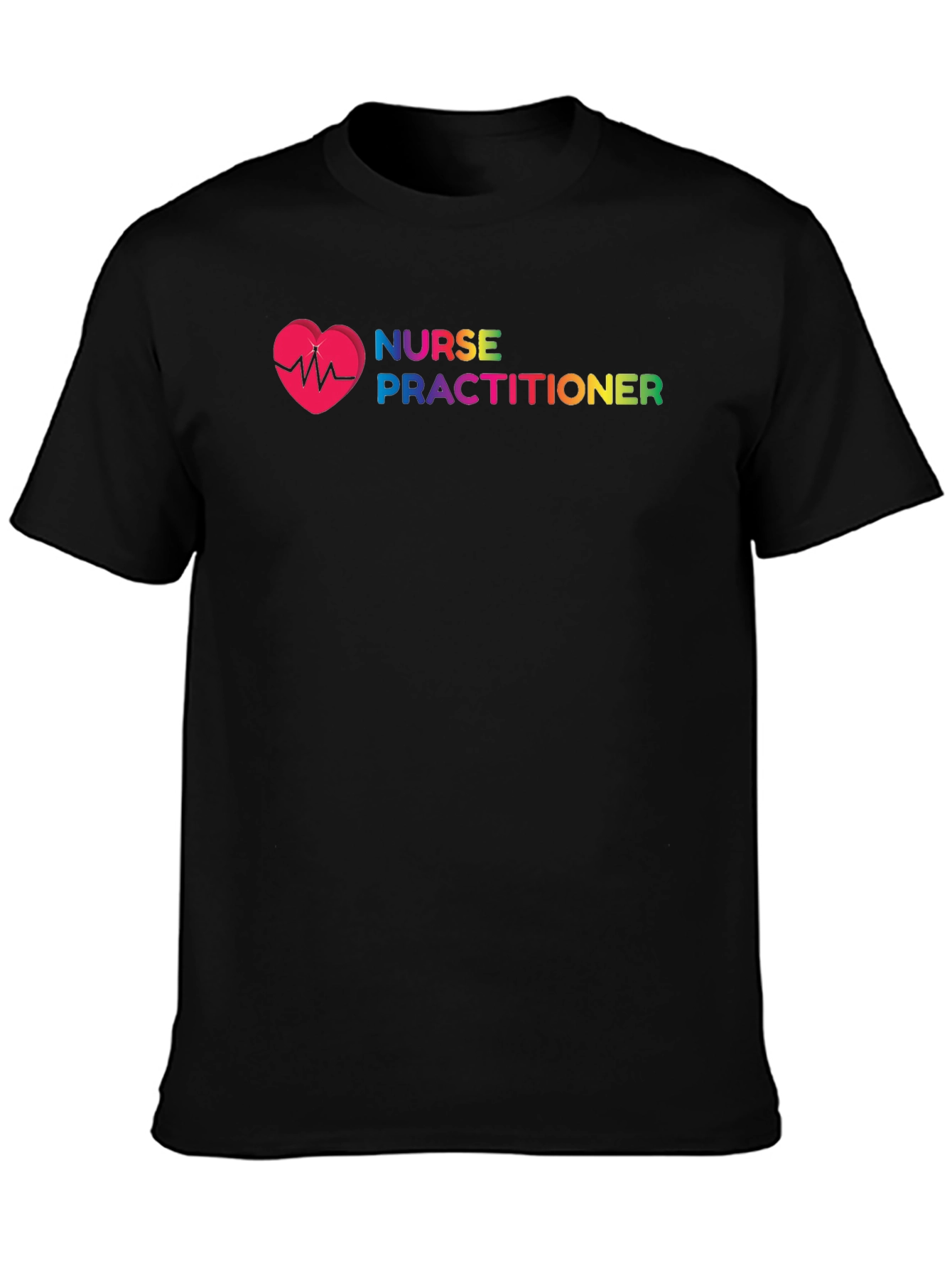 Nurse Practitioner Rainbow Heartbeat T-Shirt - 3