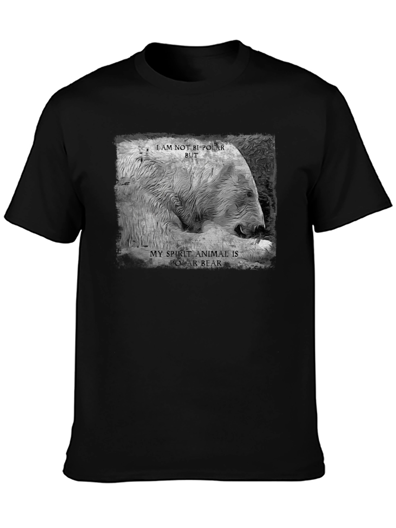 Black Polar Bear Spirit Animal T-Shirt view 3