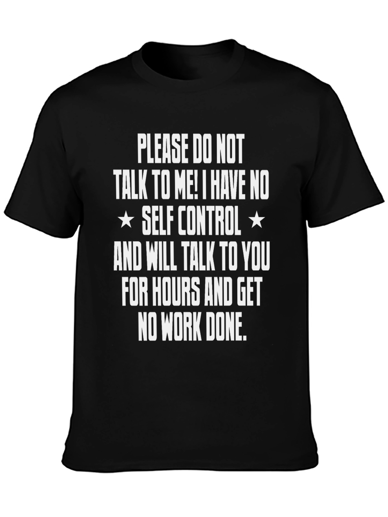 Black Funny Graphic T-Shirt: No Self Control view 3