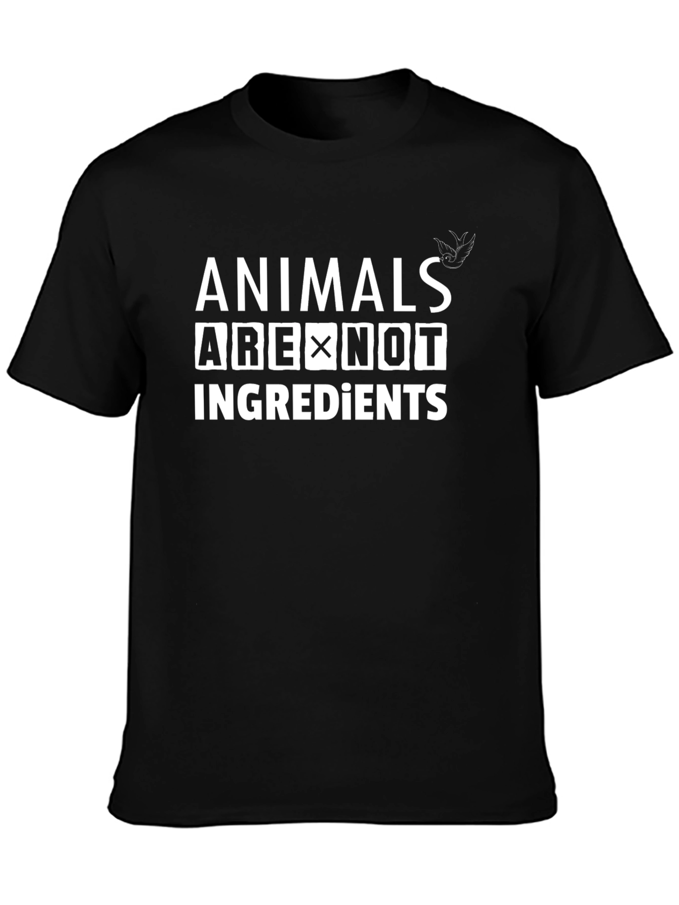 Black Animals Are Not Ingredients Black Graphic Tee view 3