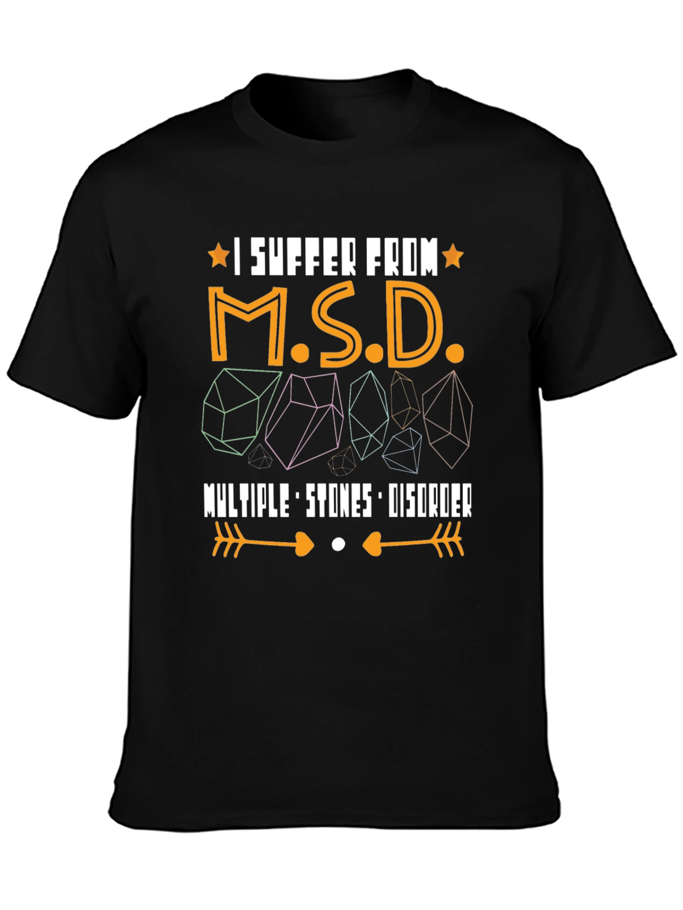 Black Multiple Stones Disorder Funny Graphic Tee view 3