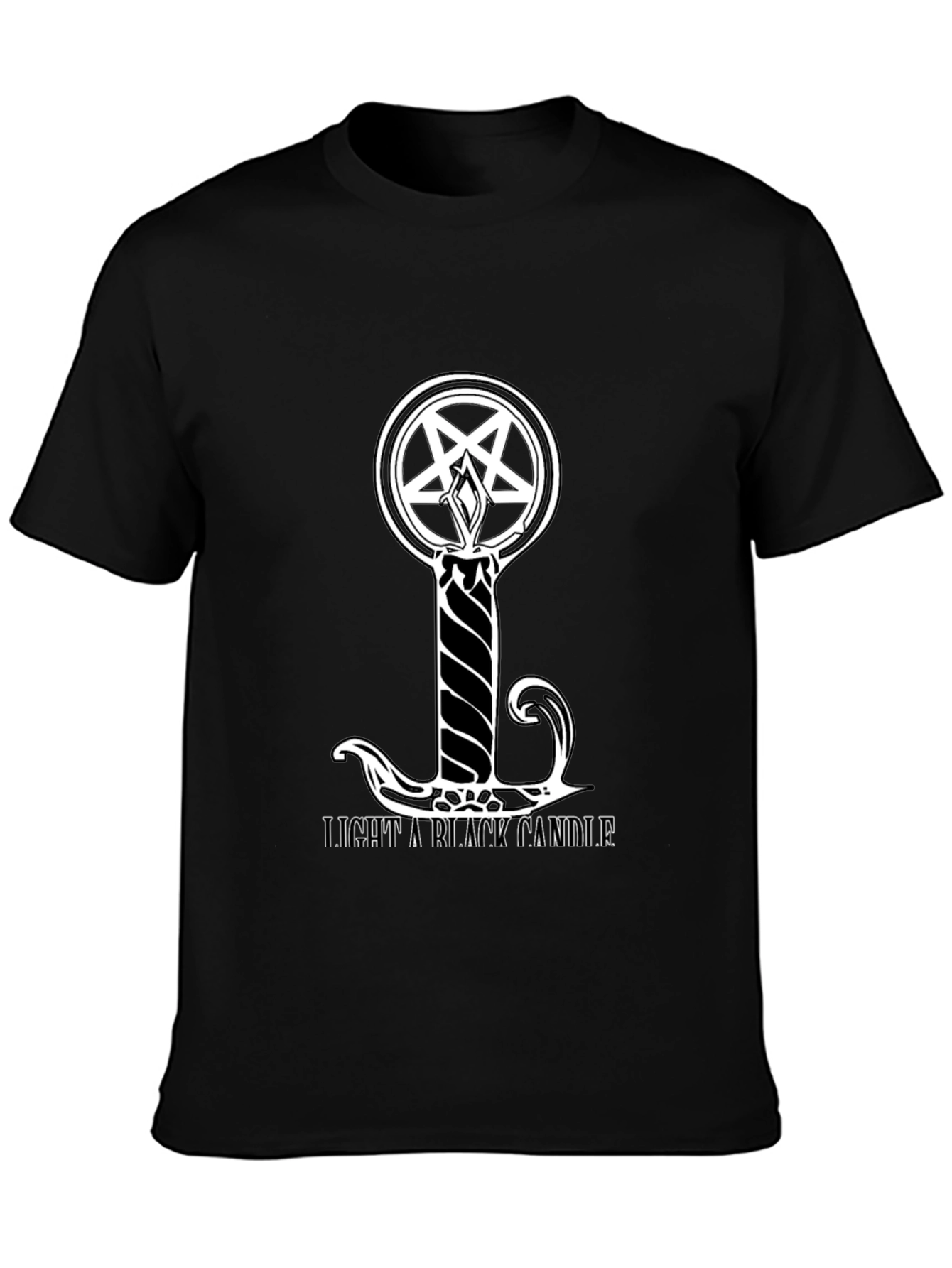 Black Black T-Shirt: Light a Black Candle Design view 3