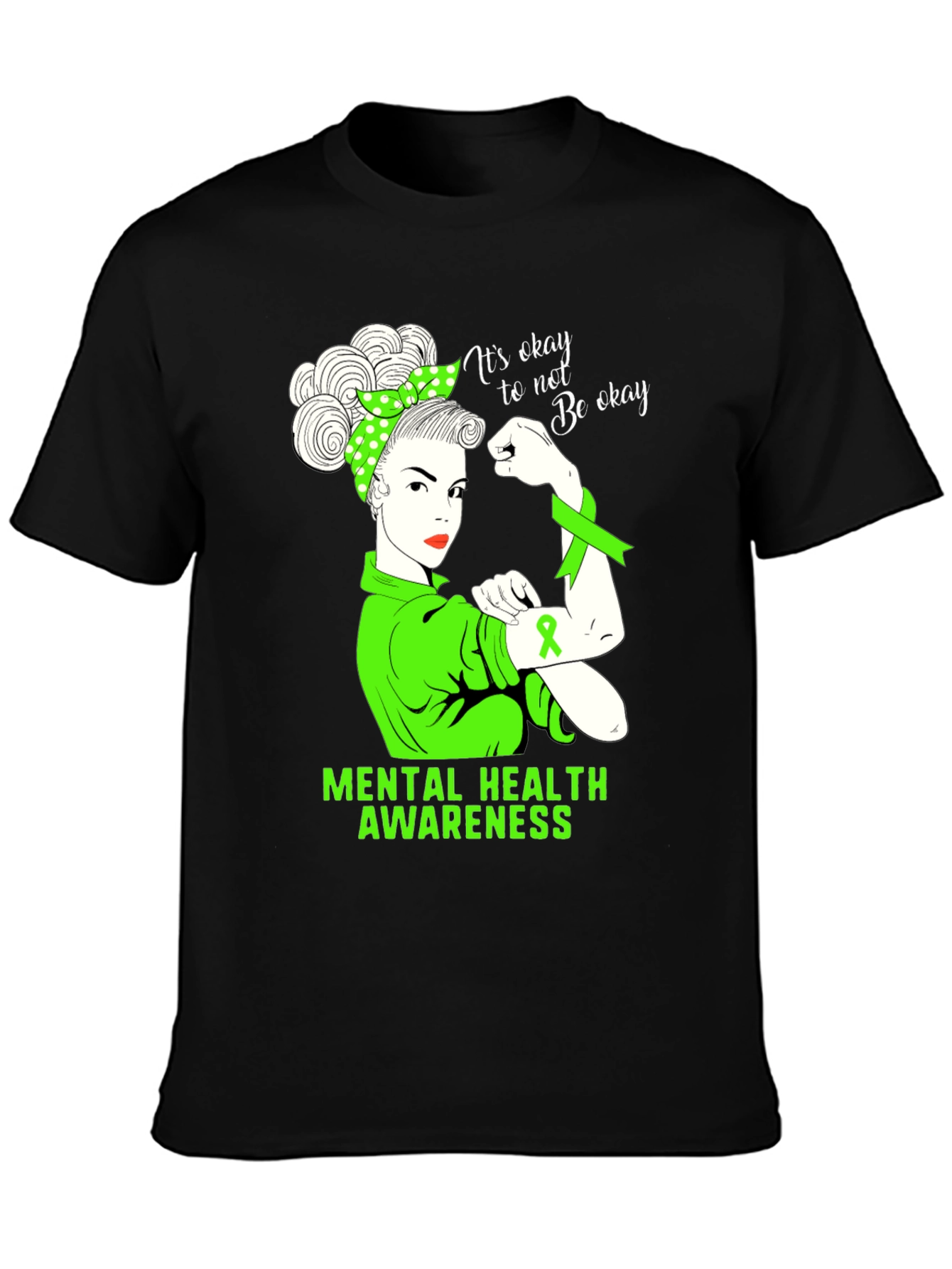Black Mental Health Awareness T-Shirt - It's Okay To Not Be Okay view 3