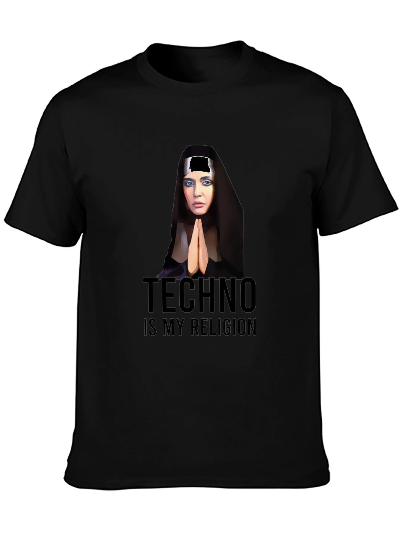Black Techno is My Religion Graphic T-Shirt view 3