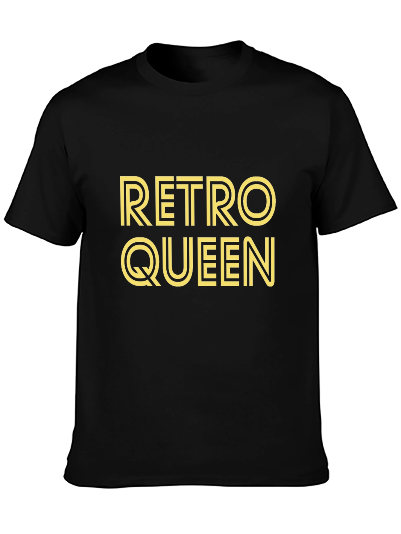 Black Retro Queen Black Graphic T-Shirt view 3