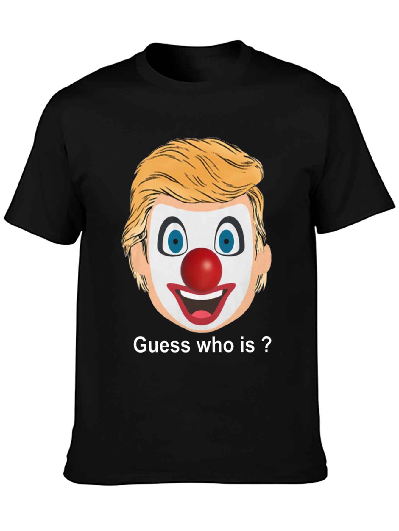 Black Clown Face Guess Who T-Shirt view 3
