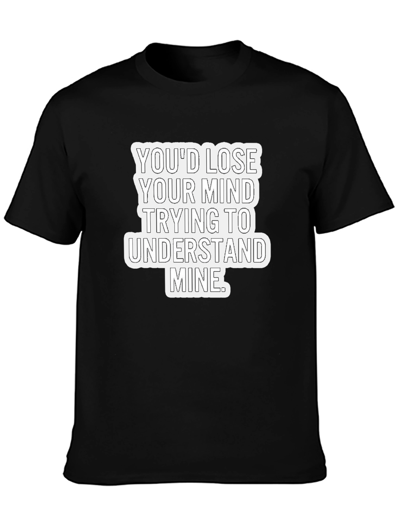Black Lose Your Mind Men's Black Graphic Tee view 3