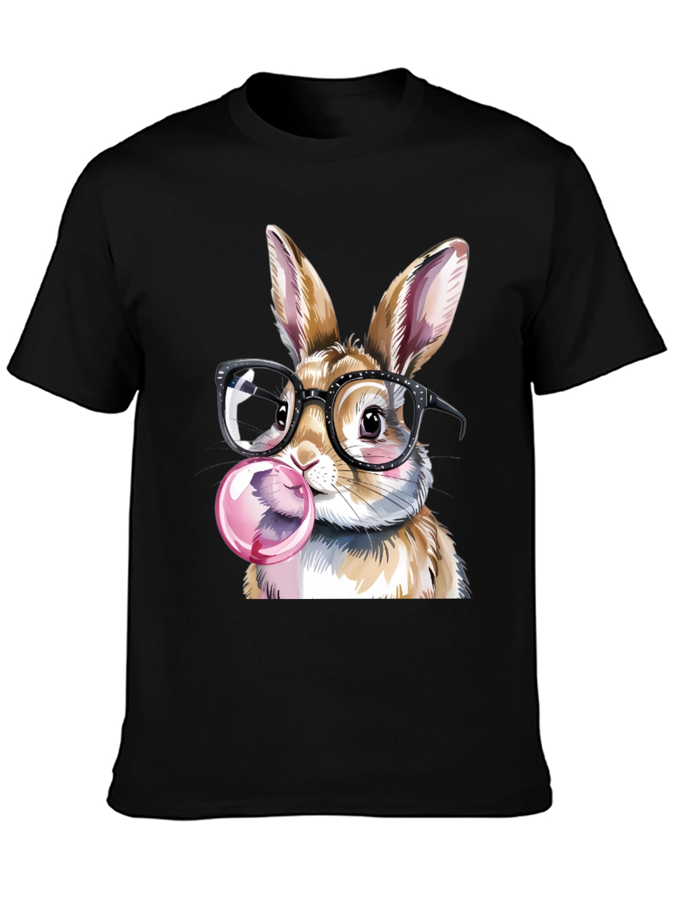 Black Rabbit with Glasses T-Shirt view 3