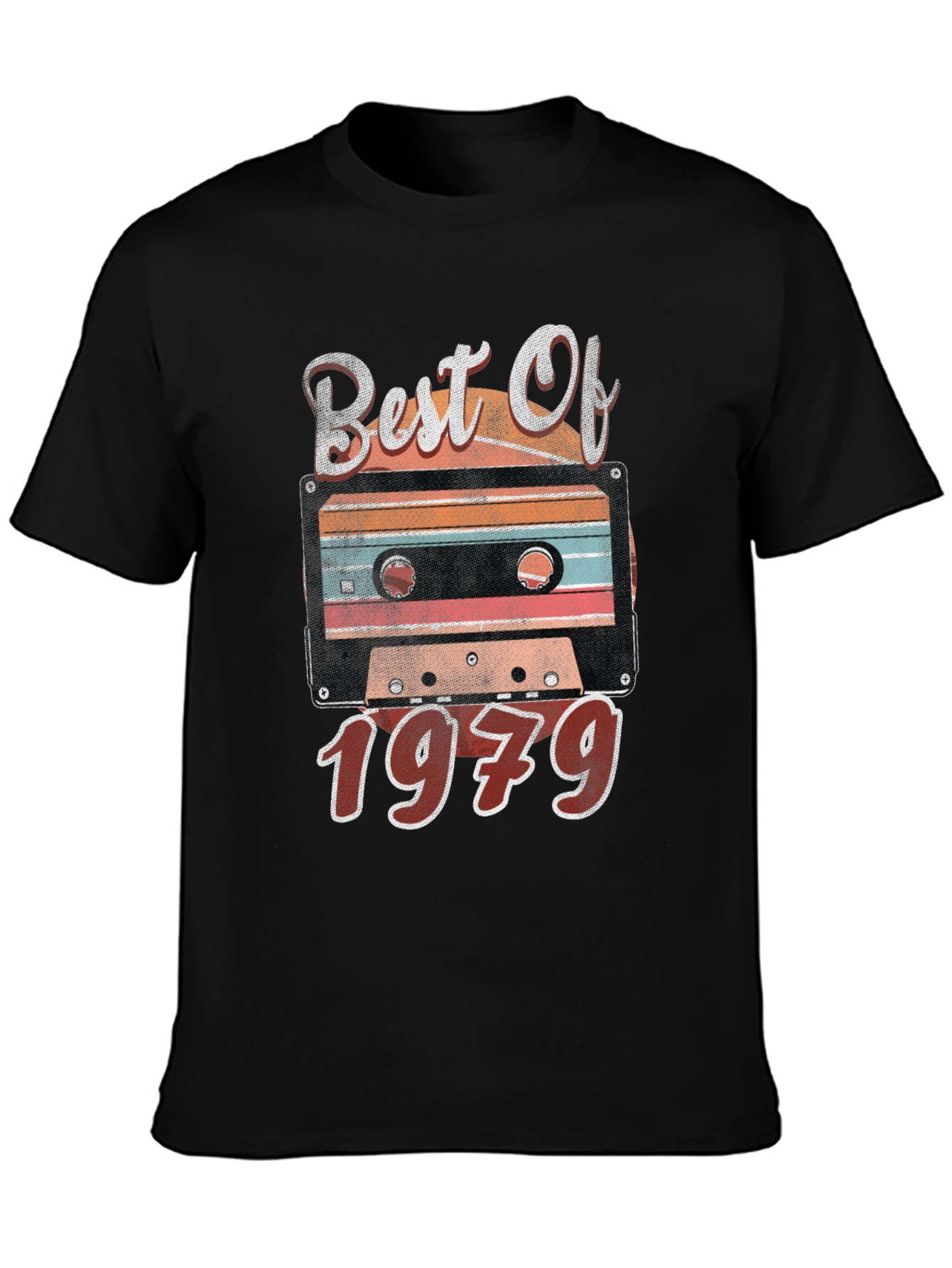 Black Best Of 1979 Cassette Tape Graphic T-Shirt view 3