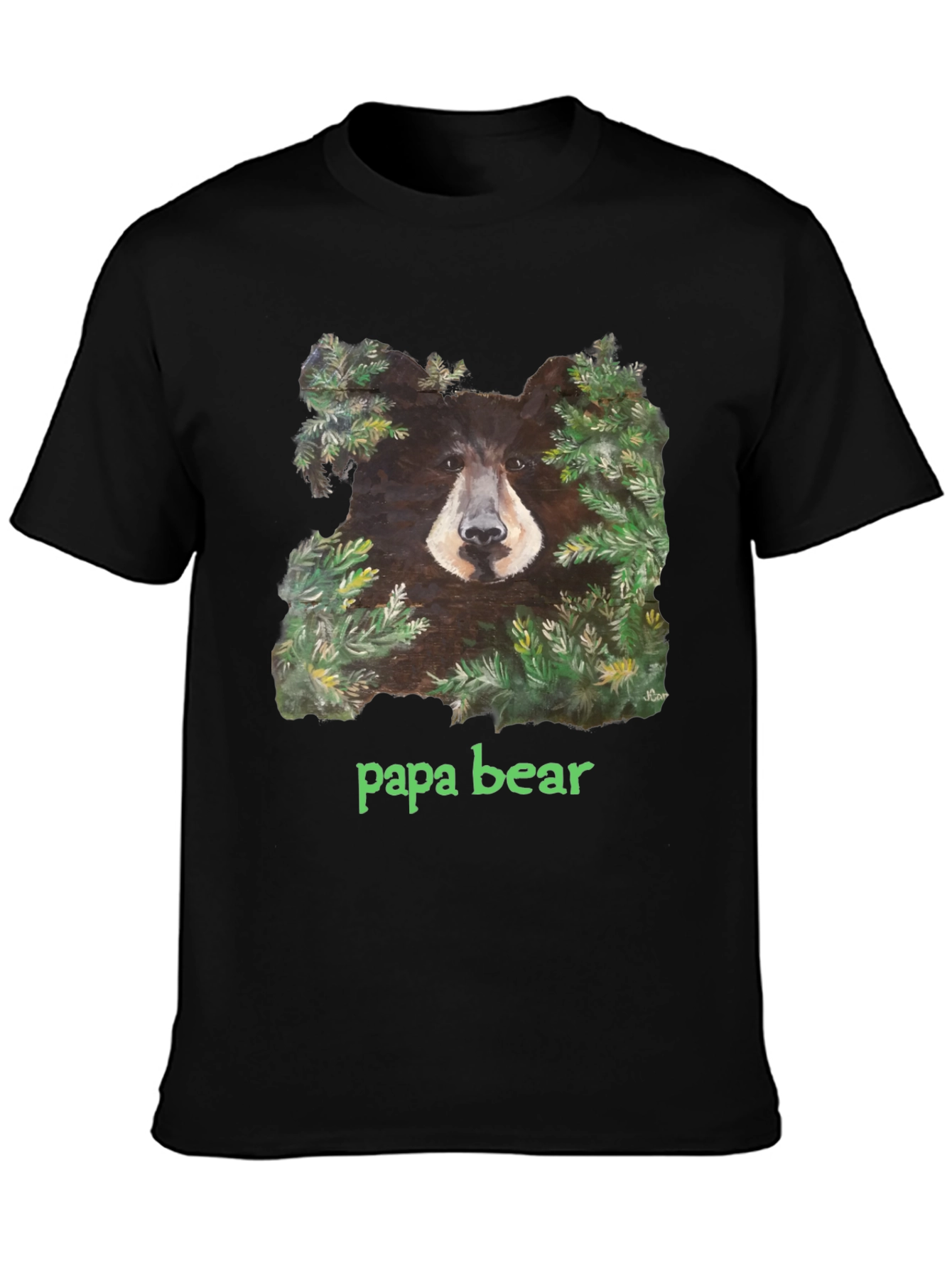 Black Papa Bear Black T-Shirt view 3