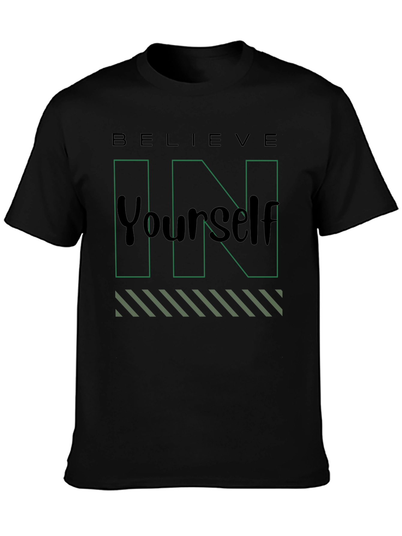 Black Believe In Yourself Black T-Shirt view 3